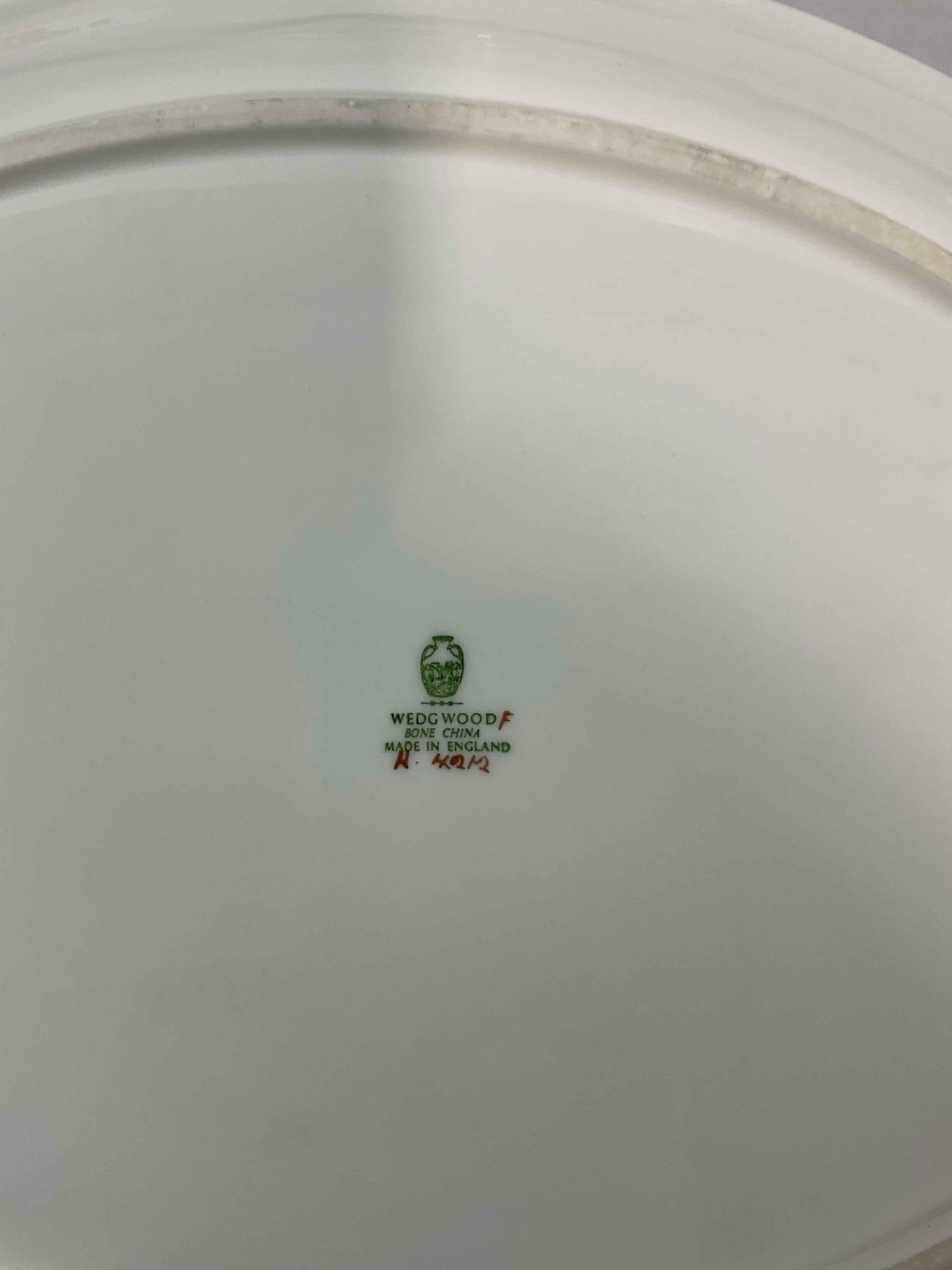 77 pcs Wedgwood White Ceramic Dishes in Doric Pattern w/ Silver Trim. Very Good Condition. - 7