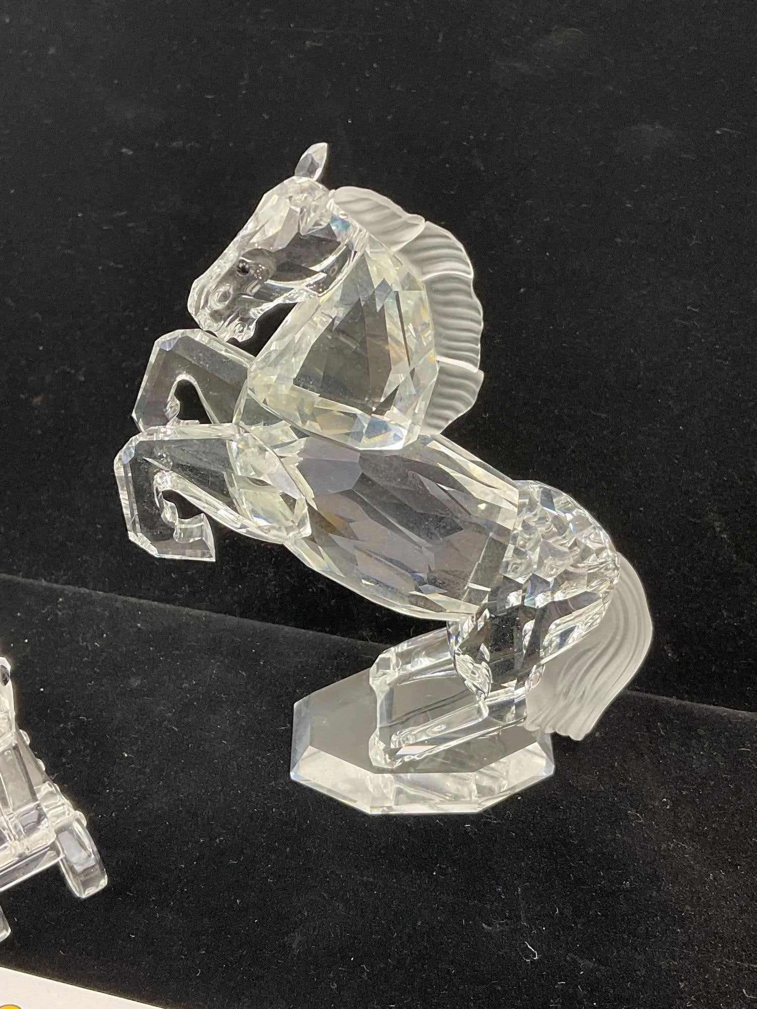 Pair of Retired Swarovski Crystal pieces, Horse Stallion Figure & Rocking Horse - 3
