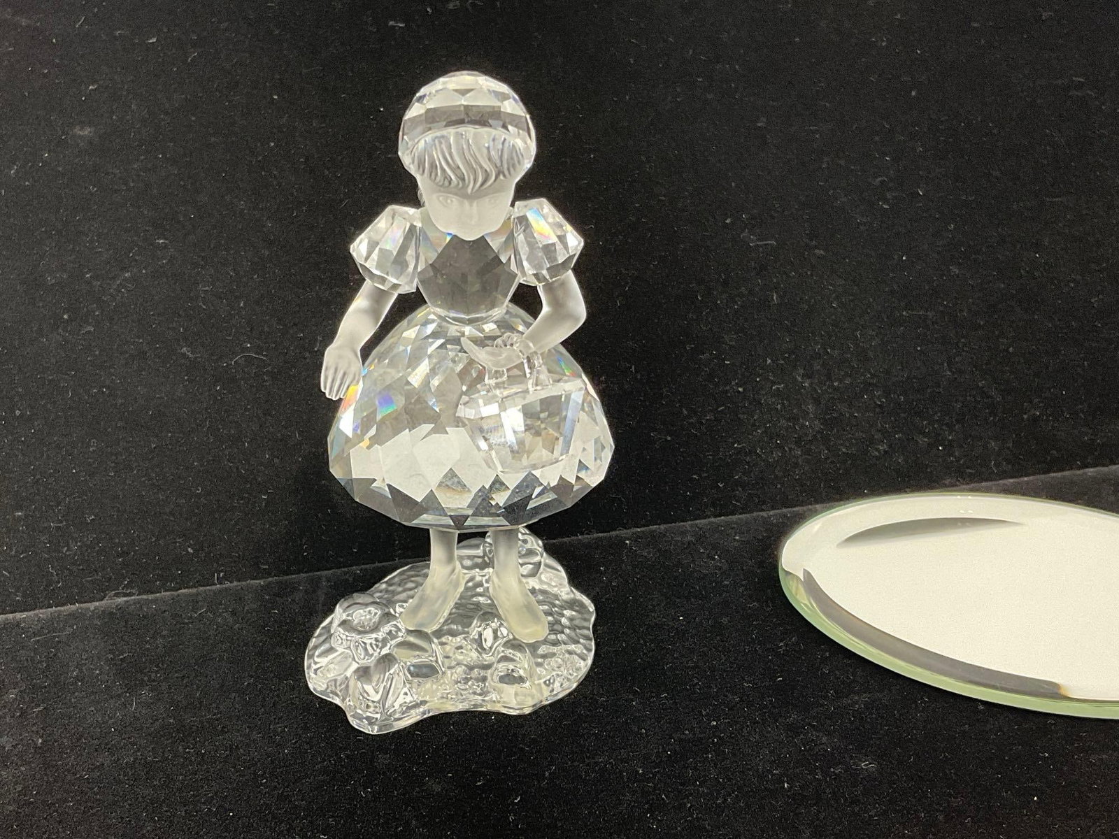 Retired Swarovski Crystal Little Red Riding Hood Figurine w/crystal basket, Fables & Fairy Tales ... - 2