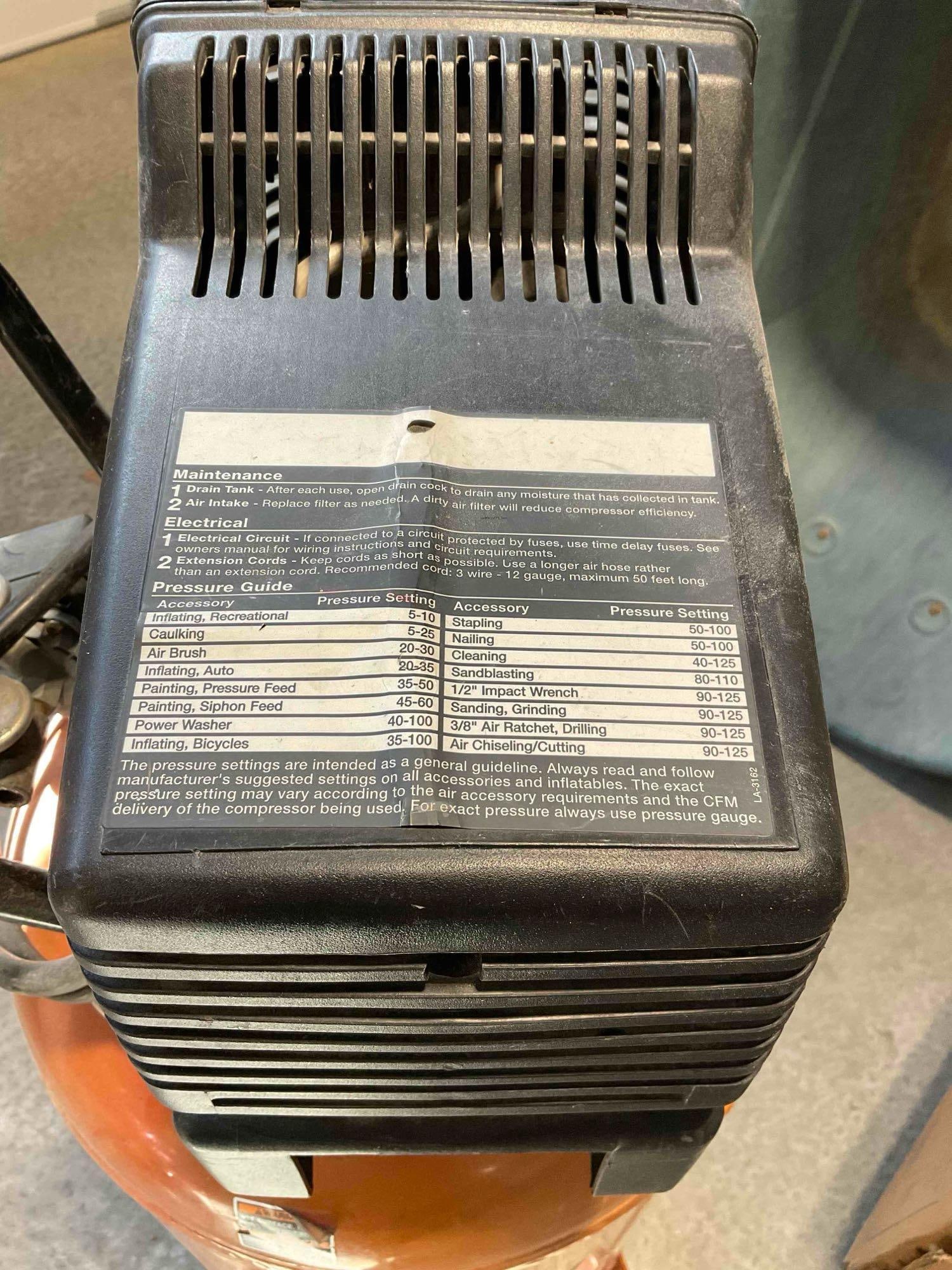 Craftsman Portable 6 HP 30 Gallon Upright Air Compressor Model 919.165140. Tested, Works. - 6