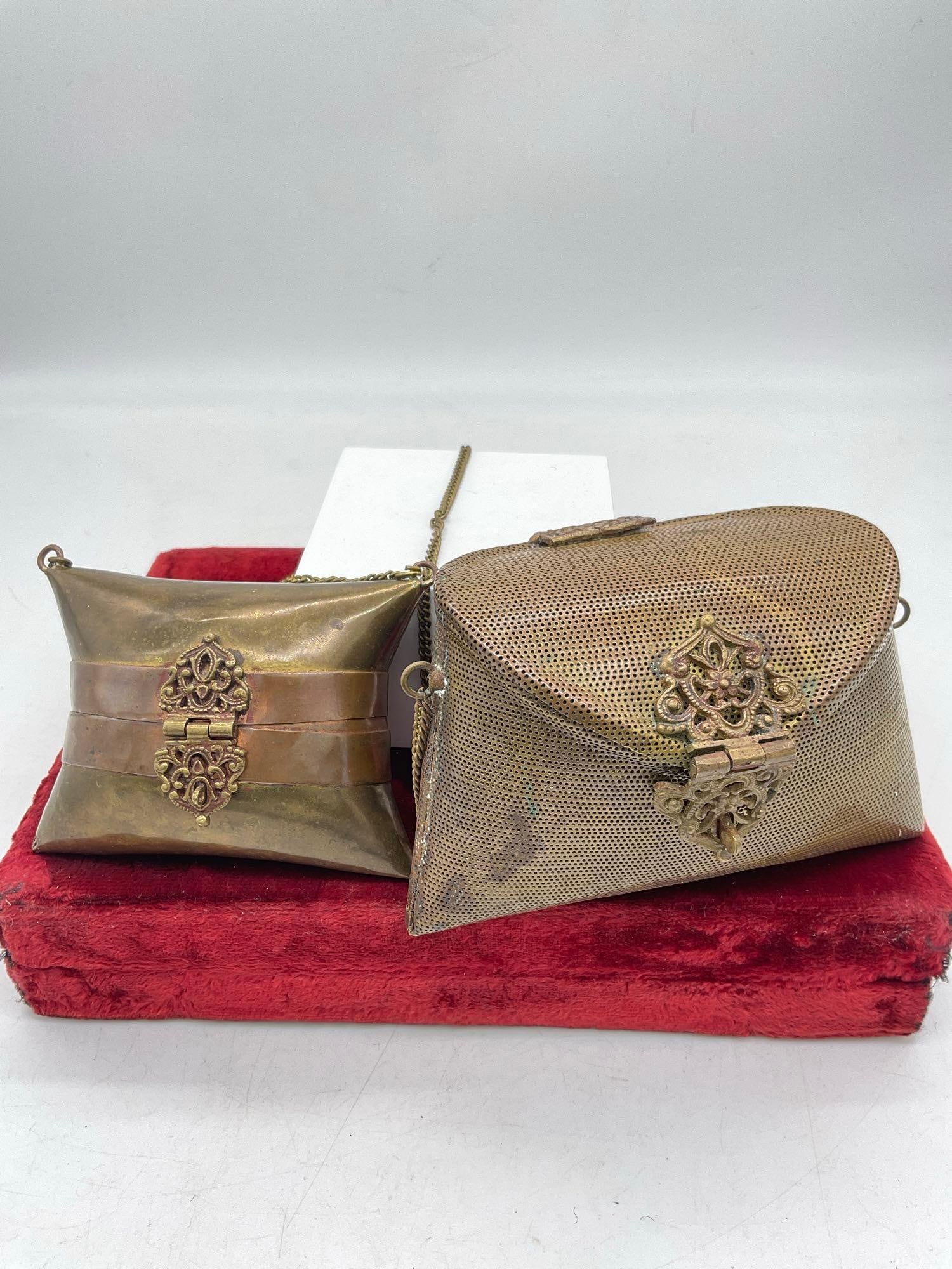 Vintage / Antique Brass miniature Pillow Purse, Art deco 1920's copper Pillow purse see pics: c-5520
