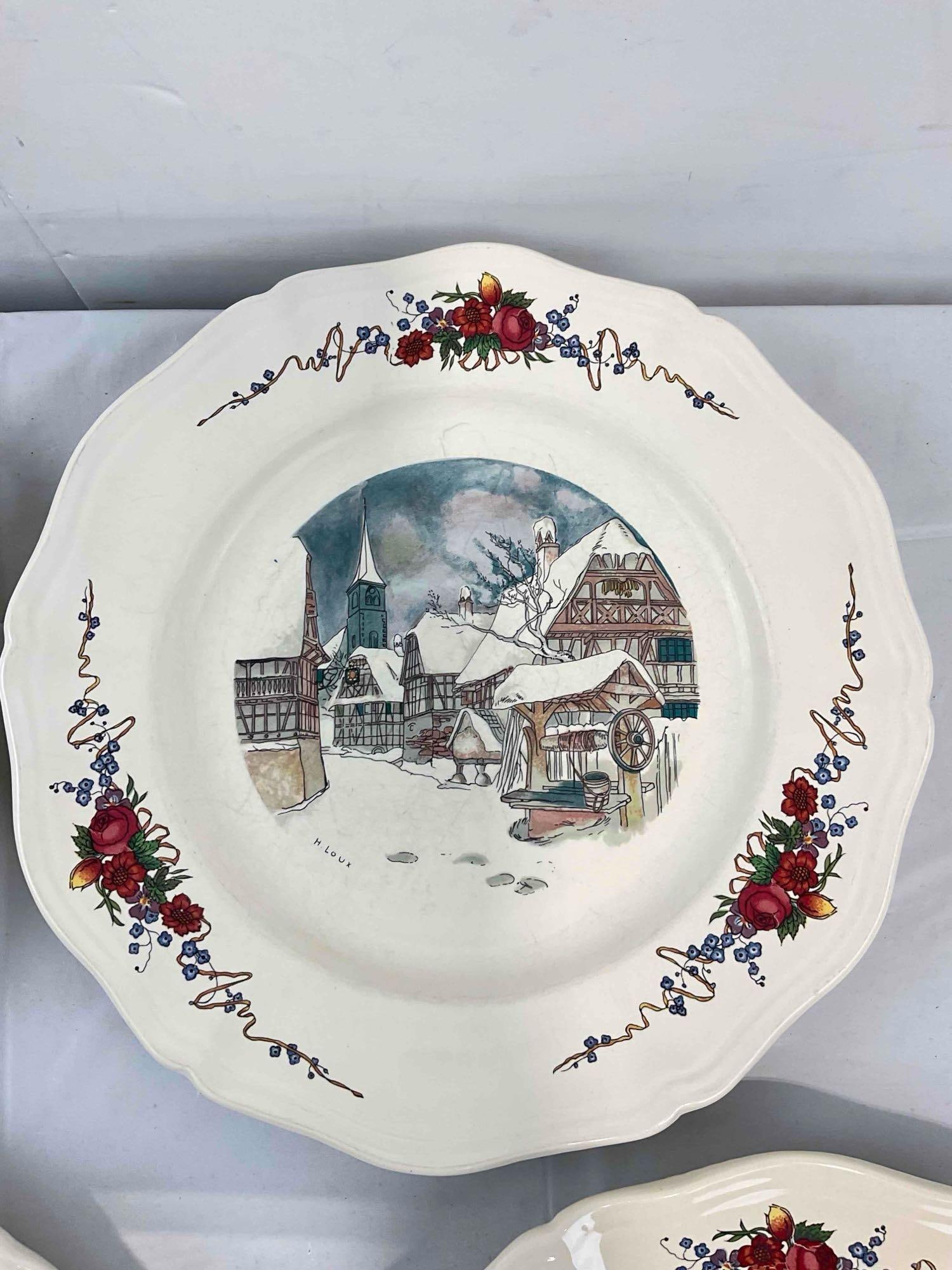 12 pcs Vintage Sarreguemines French Ceramic Salad Plates in Obernai Pattern. See pics & desc. - 11