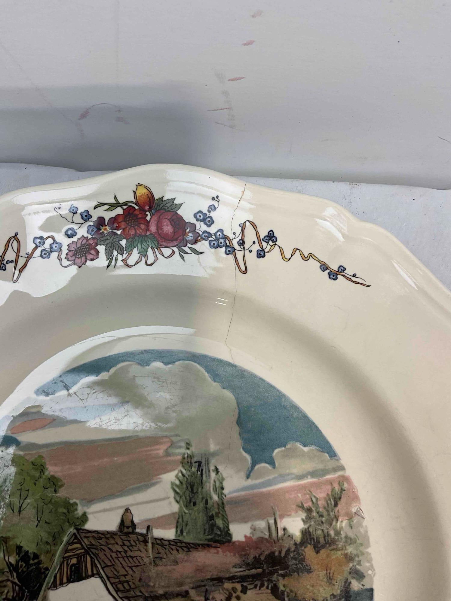 12 pcs Vintage Sarreguemines French Ceramic Salad Plates in Obernai Pattern. See pics & desc. - 15