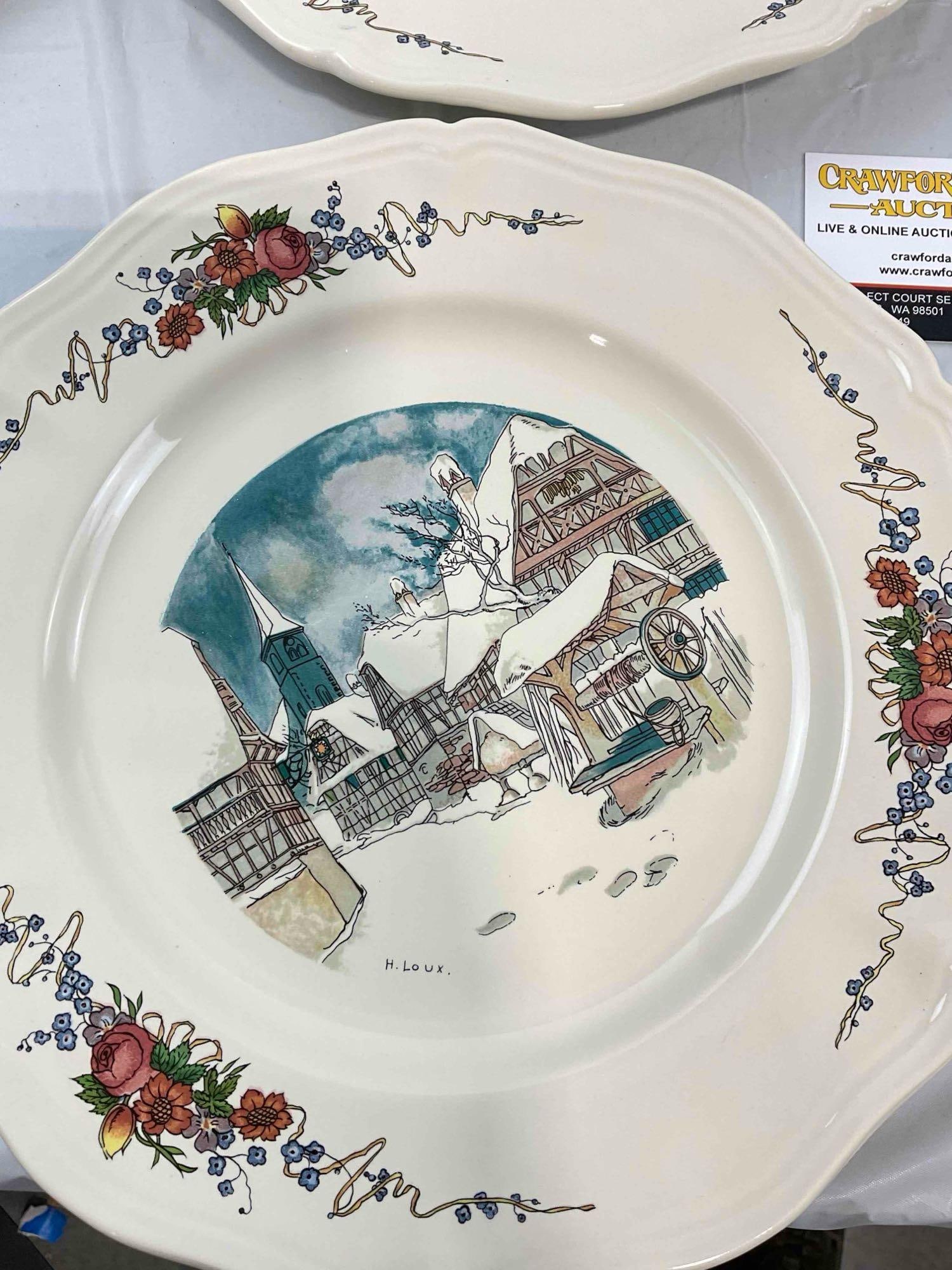 12 pcs Vintage Sarreguemines French Ceramic Salad Plates in Obernai Pattern. See pics & desc. - 3