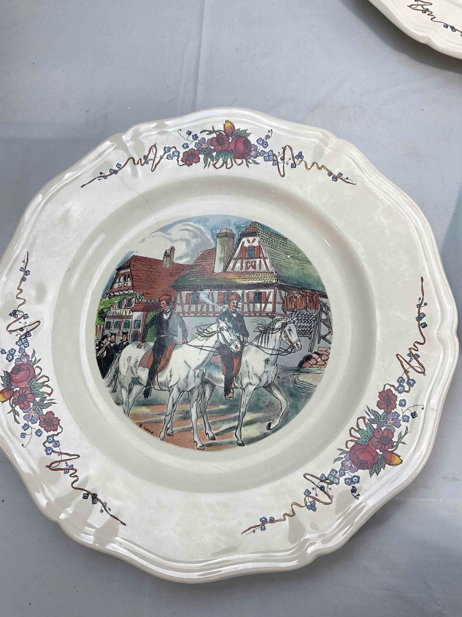 12 pcs Vintage Sarreguemines French Ceramic Salad Plates in Obernai Pattern. See pics & desc. - 5