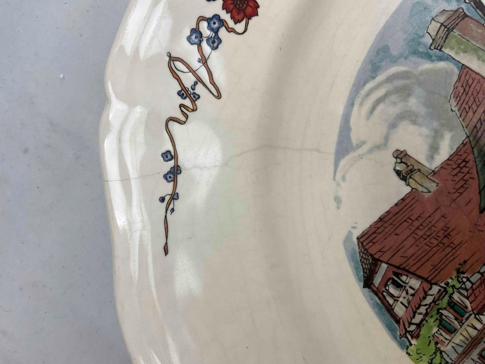 12 pcs Vintage Sarreguemines French Ceramic Salad Plates in Obernai Pattern. See pics & desc. - 6