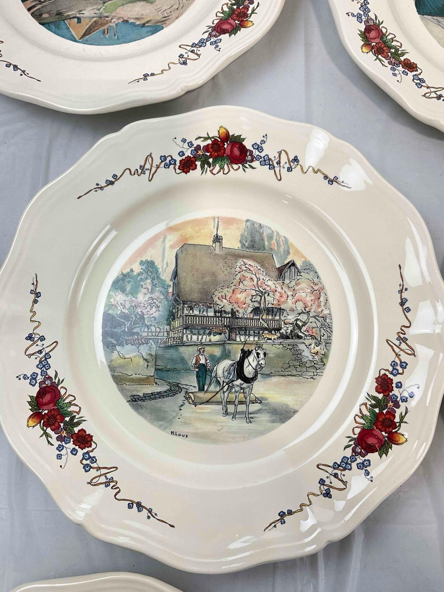 12 pcs Vintage Sarreguemines French Ceramic Salad Plates in Obernai Pattern. See pics & desc. - 7