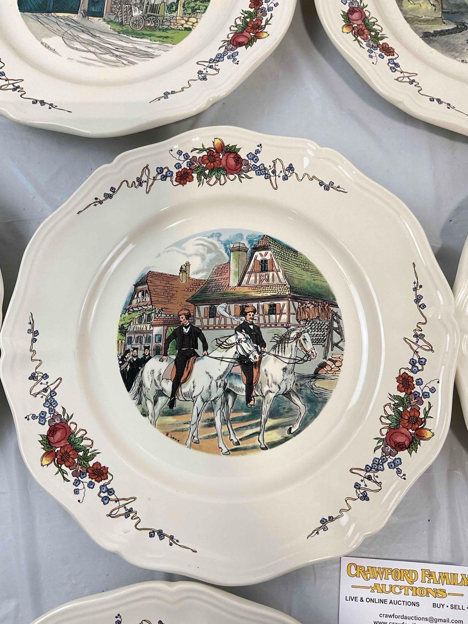 12 pcs Vintage Sarreguemines French Ceramic Salad Plates in Obernai Pattern. See pics & desc. - 8