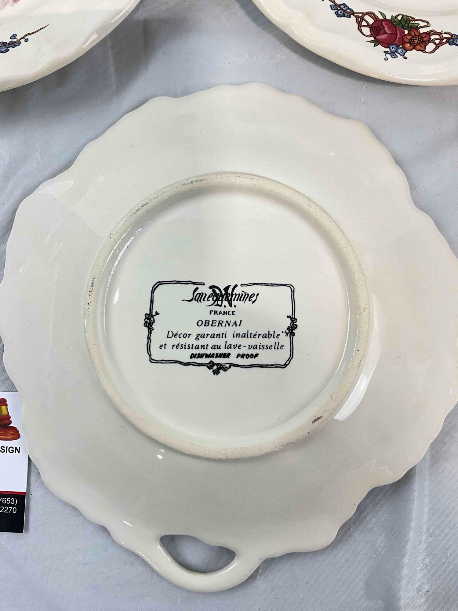 14 pcs Vintage Sarreguemines French Ceramic Plates in Obernai Pattern. See pics & description. - 6