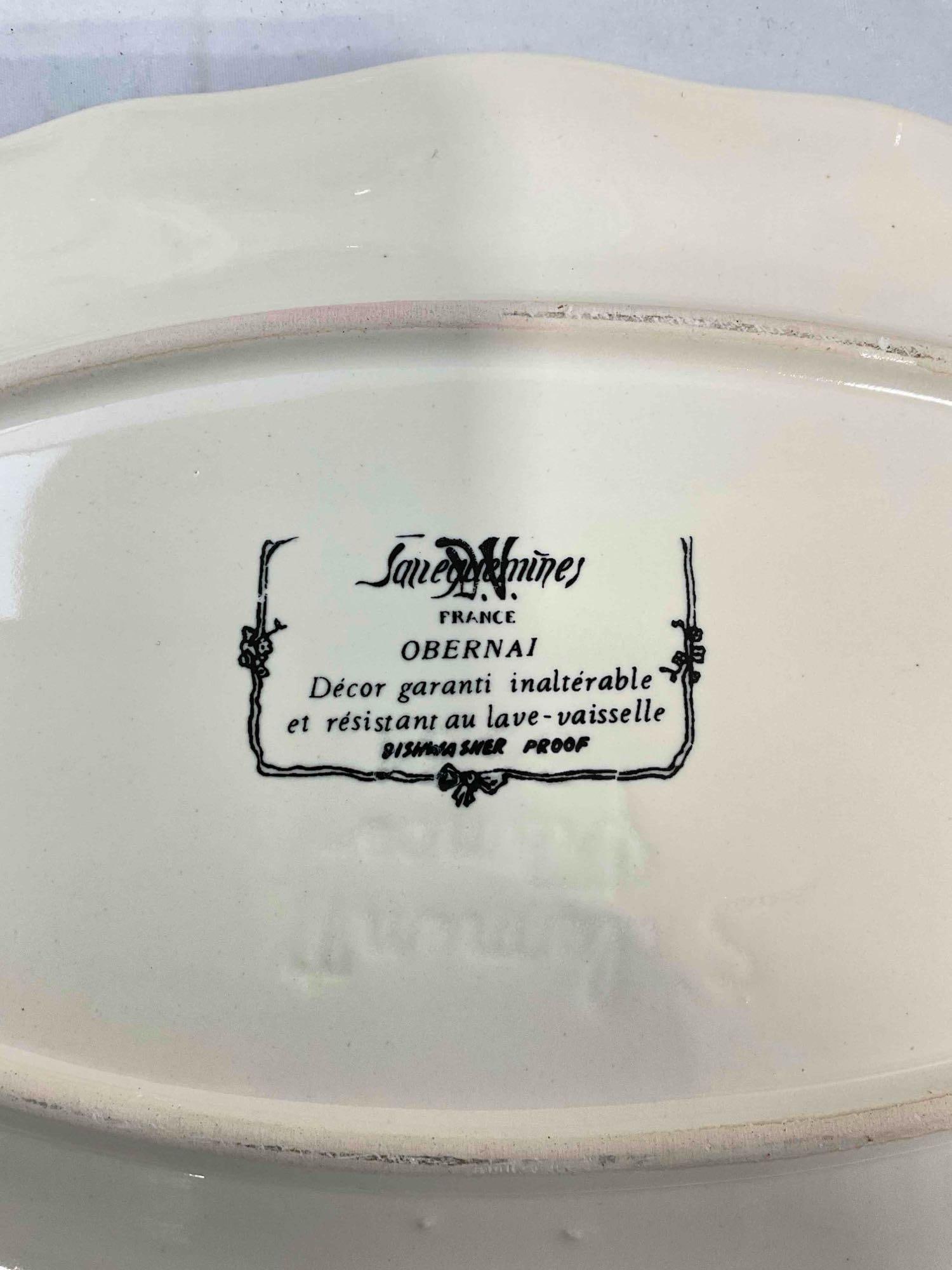 11 pcs Vintage Sarreguemines French Ceramic Dishes in Obernai Pattern. See pics and desc. - 10