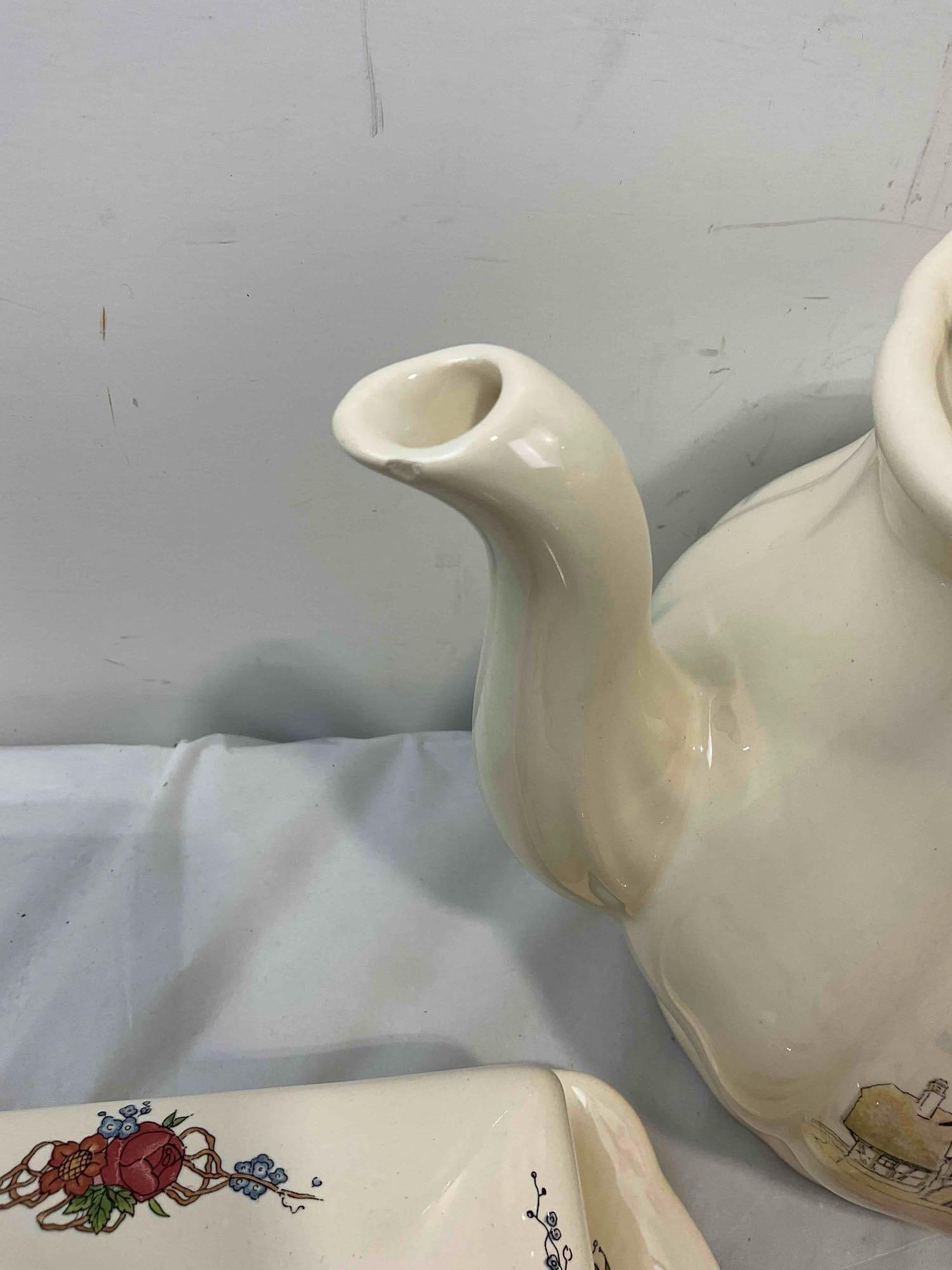 11 pcs Vintage Sarreguemines French Ceramic Dishes in Obernai Pattern. See pics and desc. - 12
