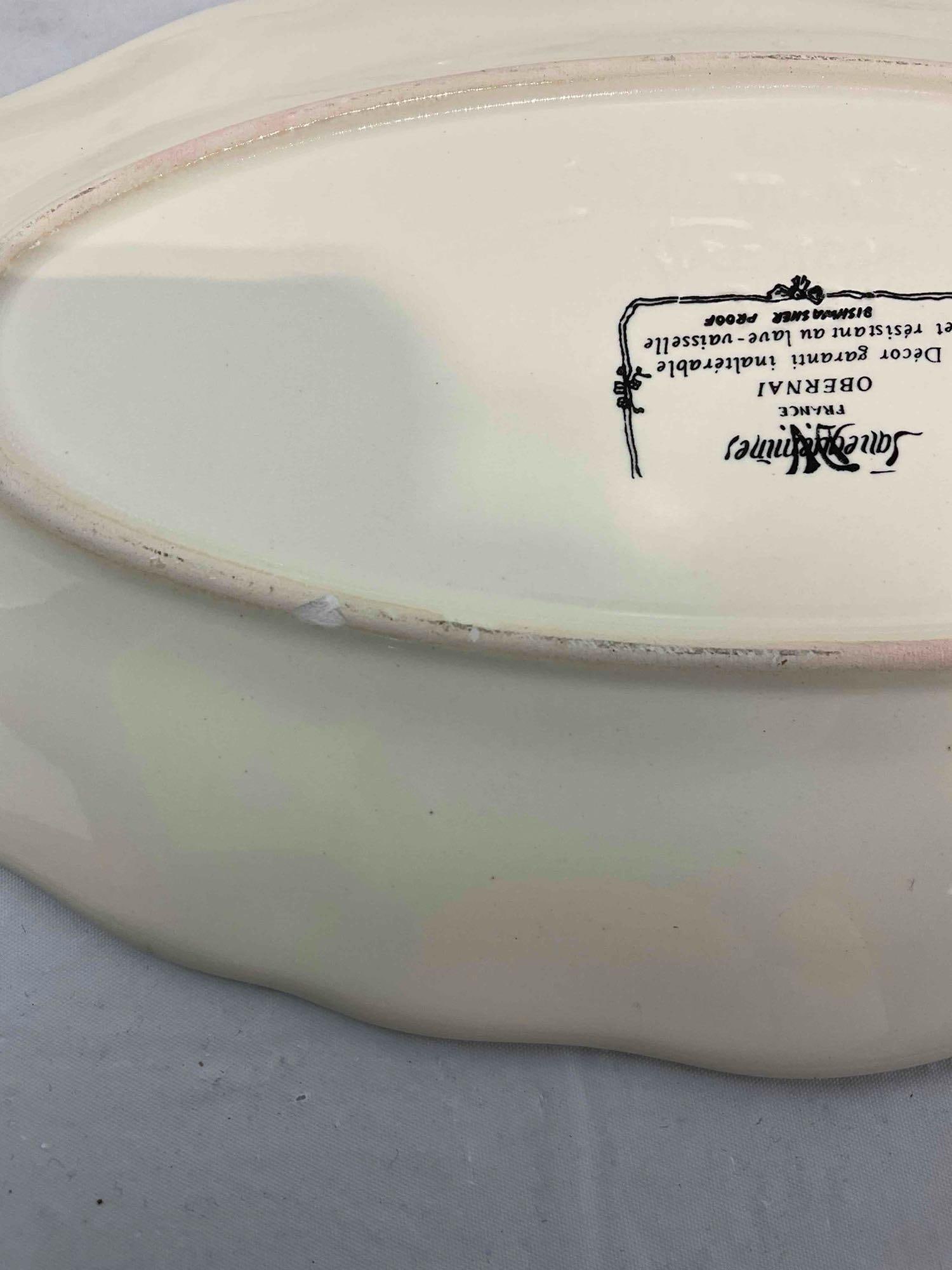 11 pcs Vintage Sarreguemines French Ceramic Dishes in Obernai Pattern. See pics and desc. - 8
