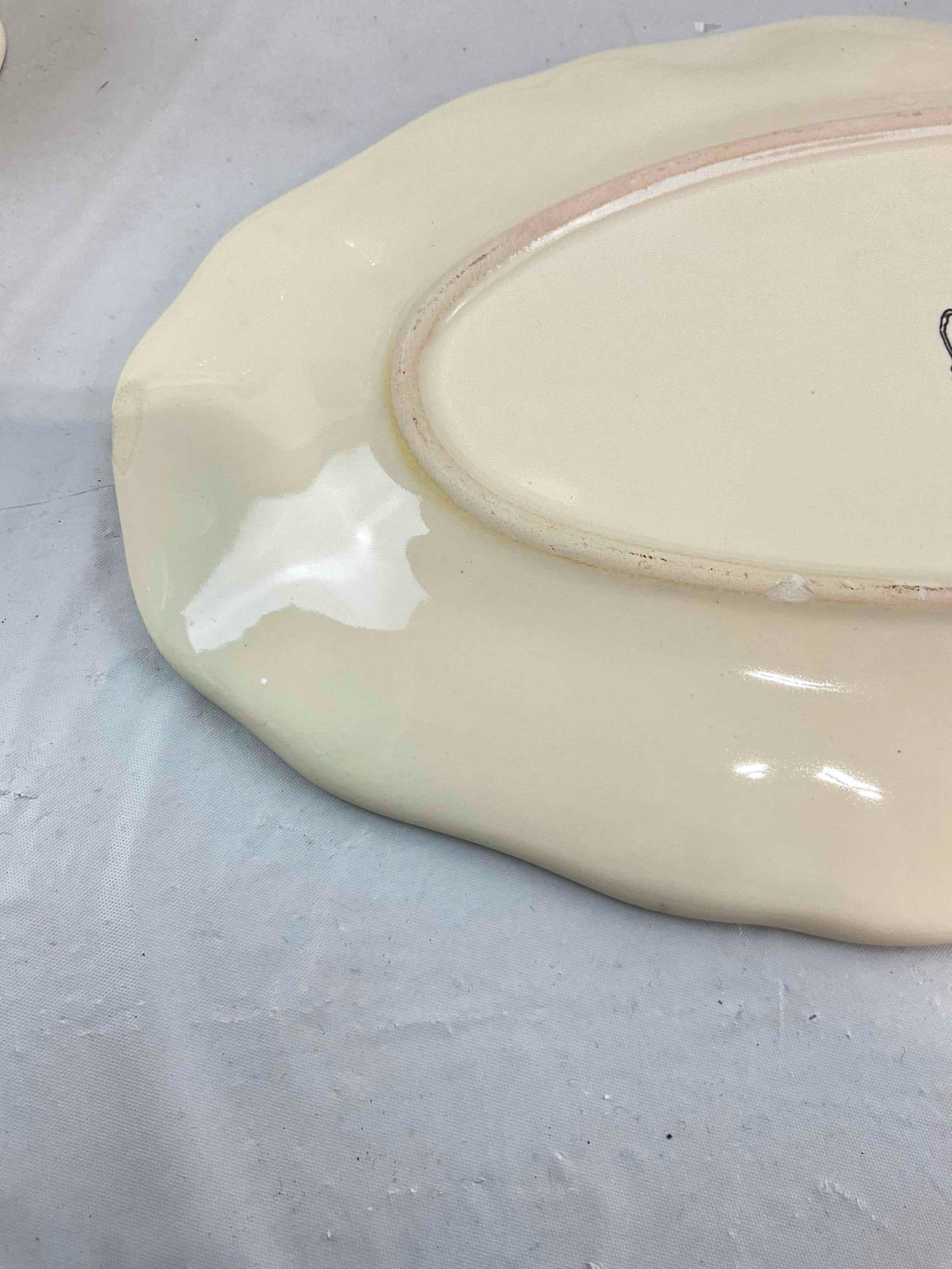 11 pcs Vintage Sarreguemines French Ceramic Dishes in Obernai Pattern. See pics and desc. - 9