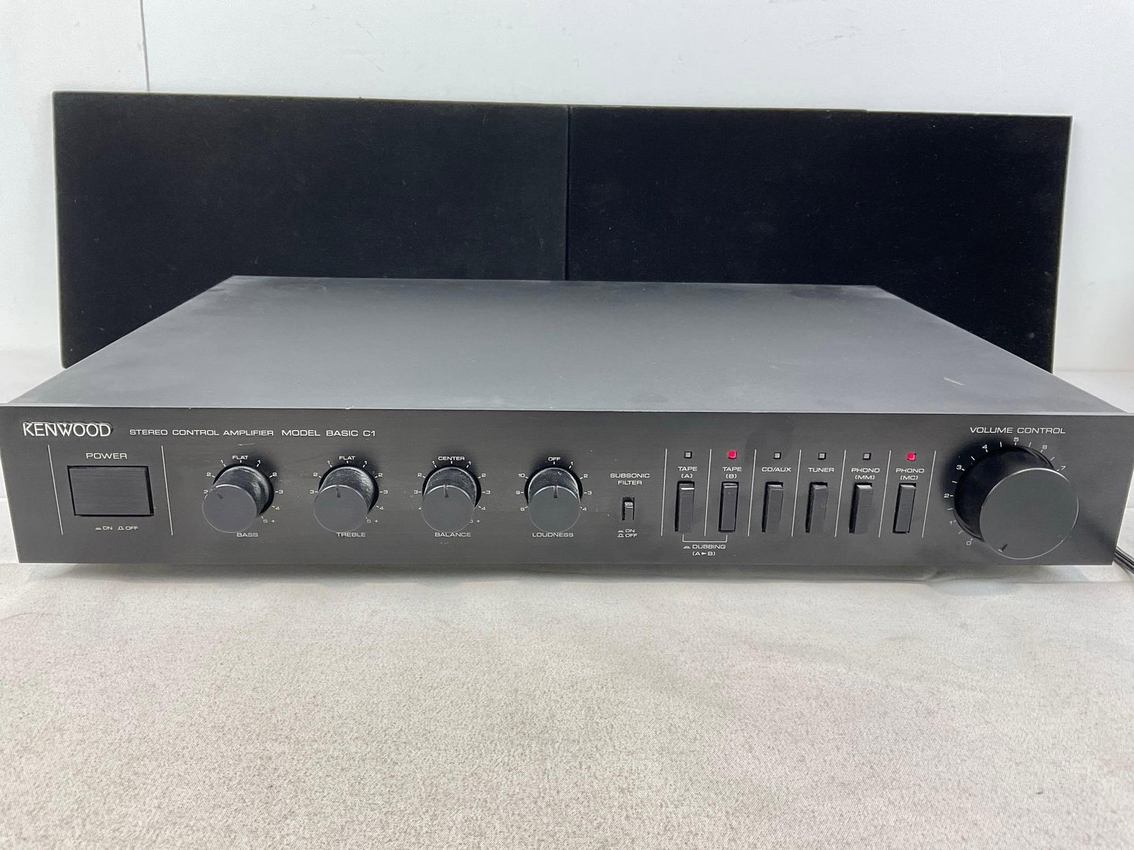Kenwood Stereo Control Amplifier Model Basic C1, tested & working, 4h x 18w x 14d inches: Appears to be in good shape. The piece measures approx 4h x 18w x 14d inches. See pics. E-5830