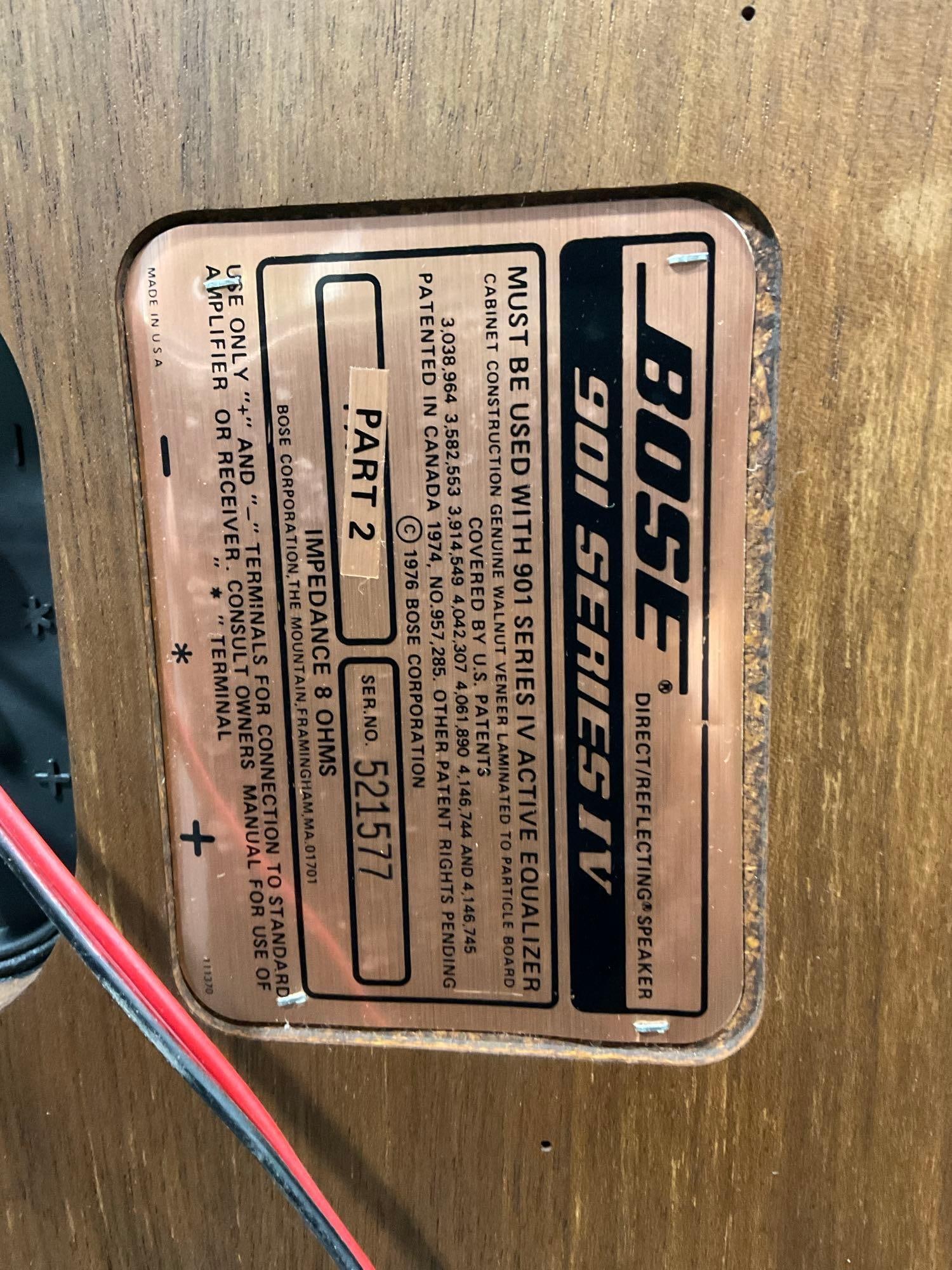 Pair of 1970s Bose 901 Series IV Speakers & Active Equalizer - 10
