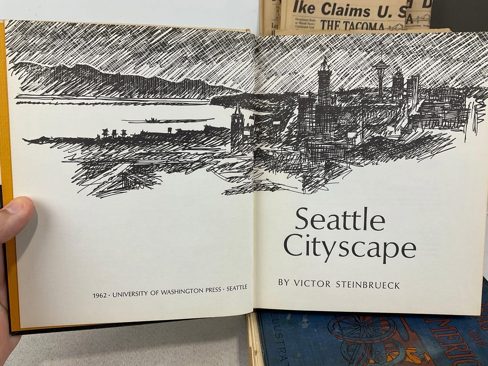 2 1900s Antique Books, 1962 Seattle Books, & set of 50s Newspapers, The Tacoma News Tribute - 5