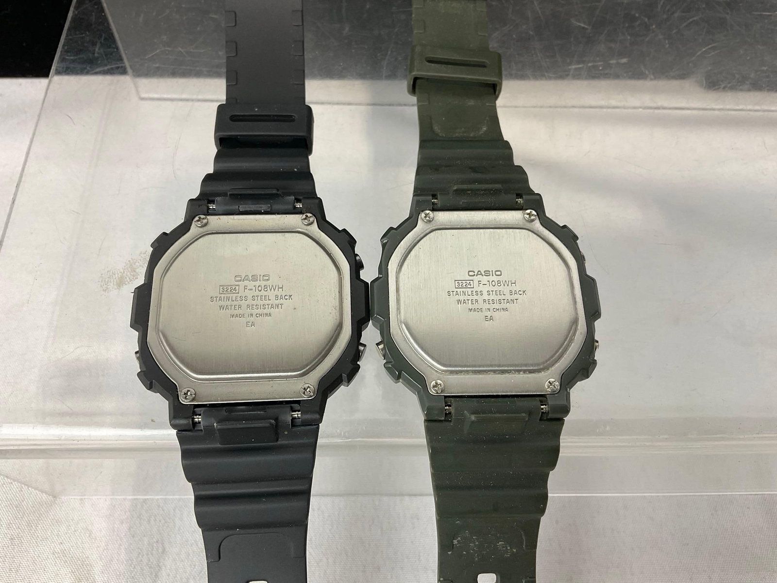 2 Casio F-108WH Watches, Westclox & Lux Desk Clocks, 2 E. Howard & Co movements, & clock hand parts - 6