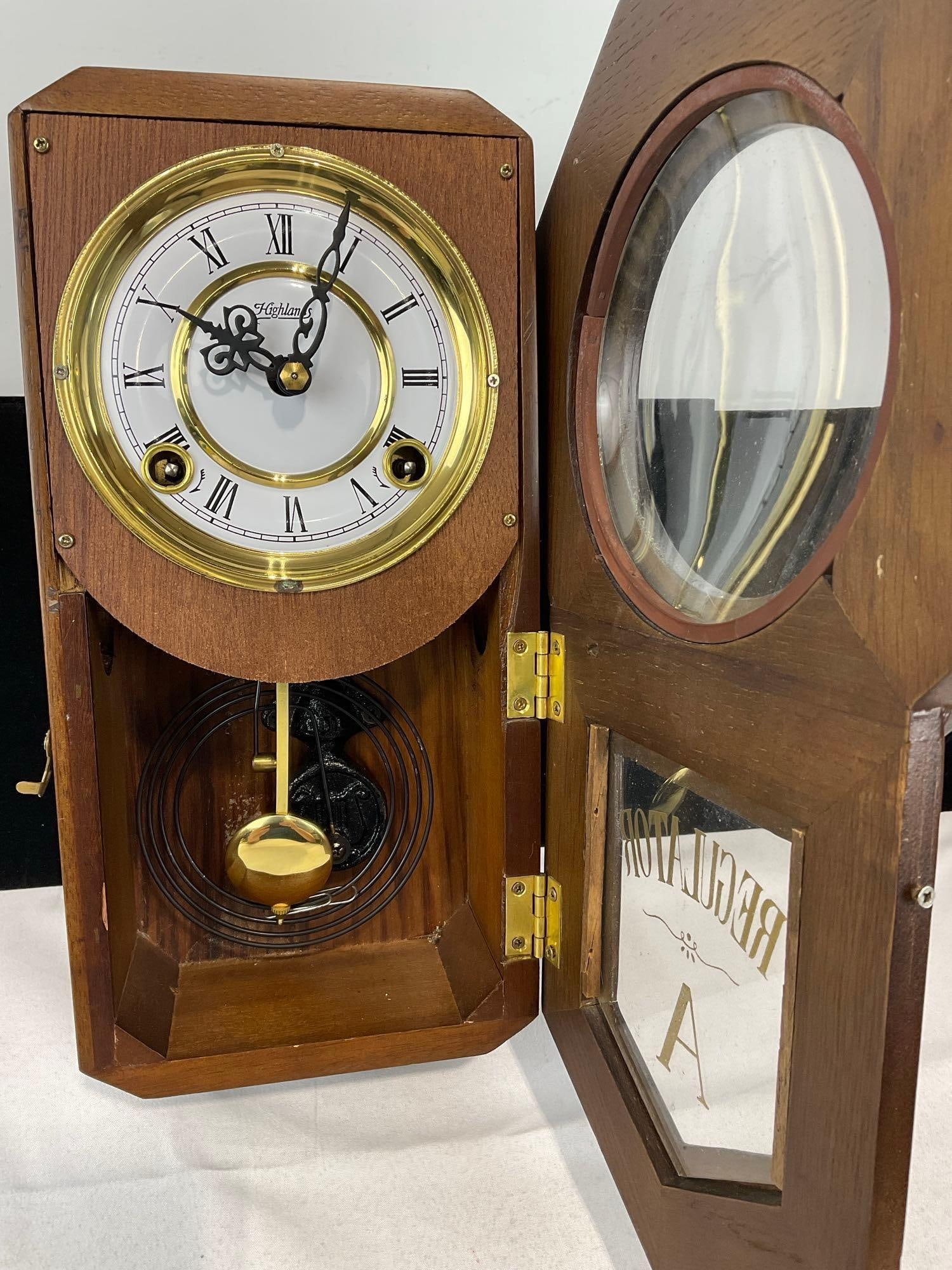 Highlands Regulator A Time Strike Wall Clock, 15h x 9w x 5d inches - 2