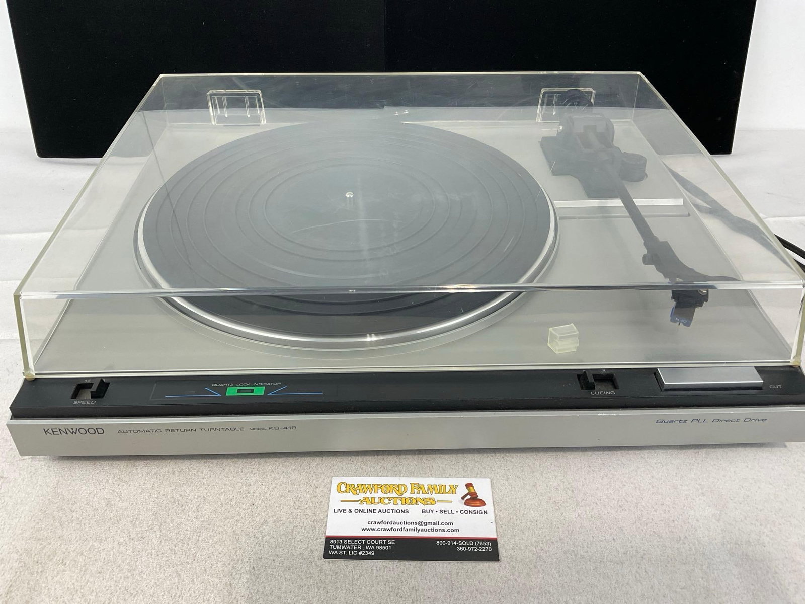 Kenwood KD-41R Direct Drive Turntable, tested & working: Appears to be in good shape. The piece measures approx 5h x 18w x 13d inches. See pics. E-5830