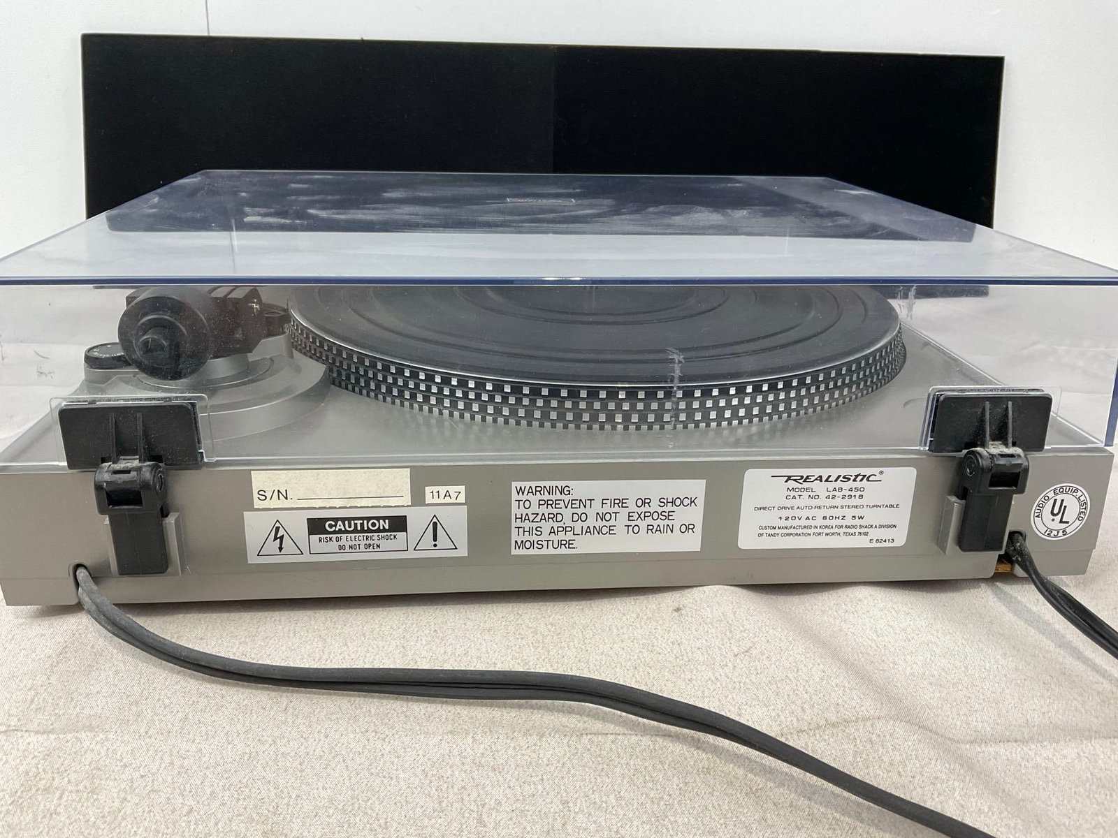 Realistic Model LAB-450 Direct Drive Auto-Return Stereo Turntable, tested & working - 4