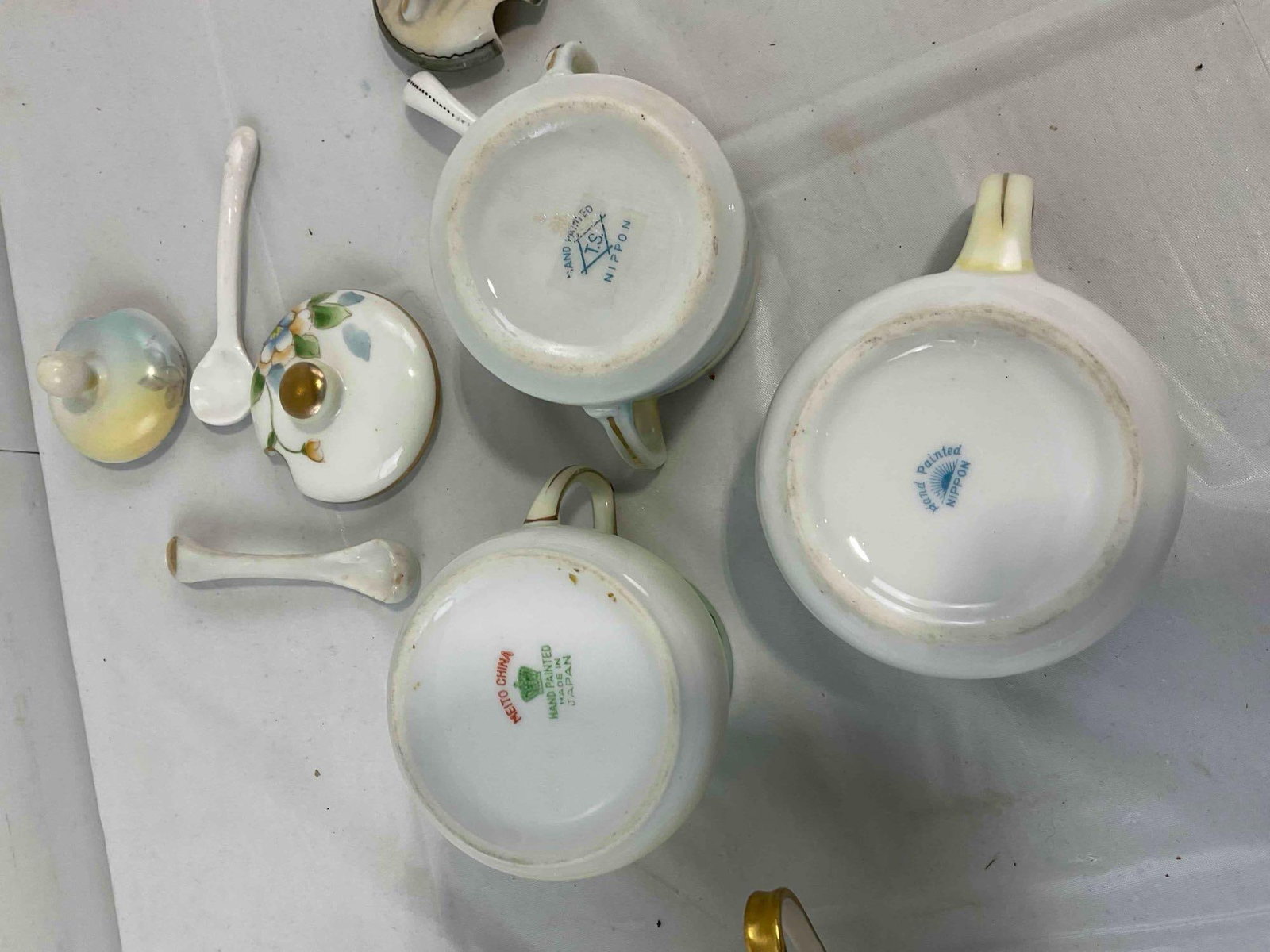 12 pcs Vintage Largely Nippon Ceramic Dish Set, incl. 3x Haviland Limoges & 1x Noritake. See pics. - 10