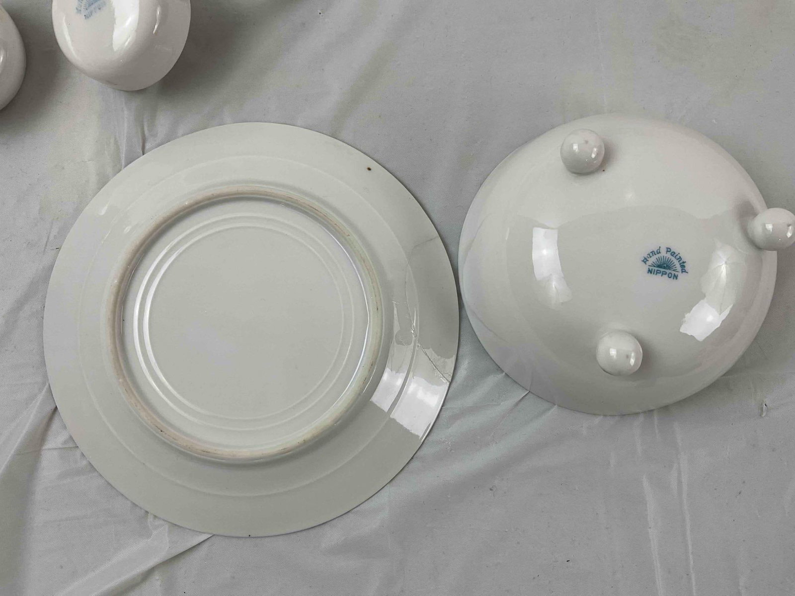 12 pcs Vintage Largely Nippon Ceramic Dish Set, incl. 3x Haviland Limoges & 1x Noritake. See pics. - 9