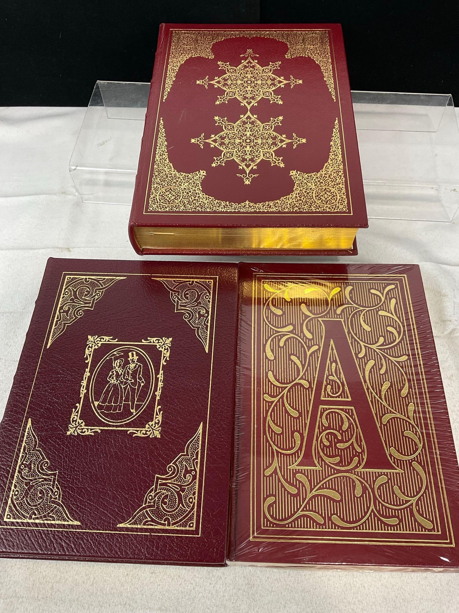 3x Easton Press Gold Leaf Hard Cover Books, Little Women, The Scarlet Letter, The Portrait of A L... - 2
