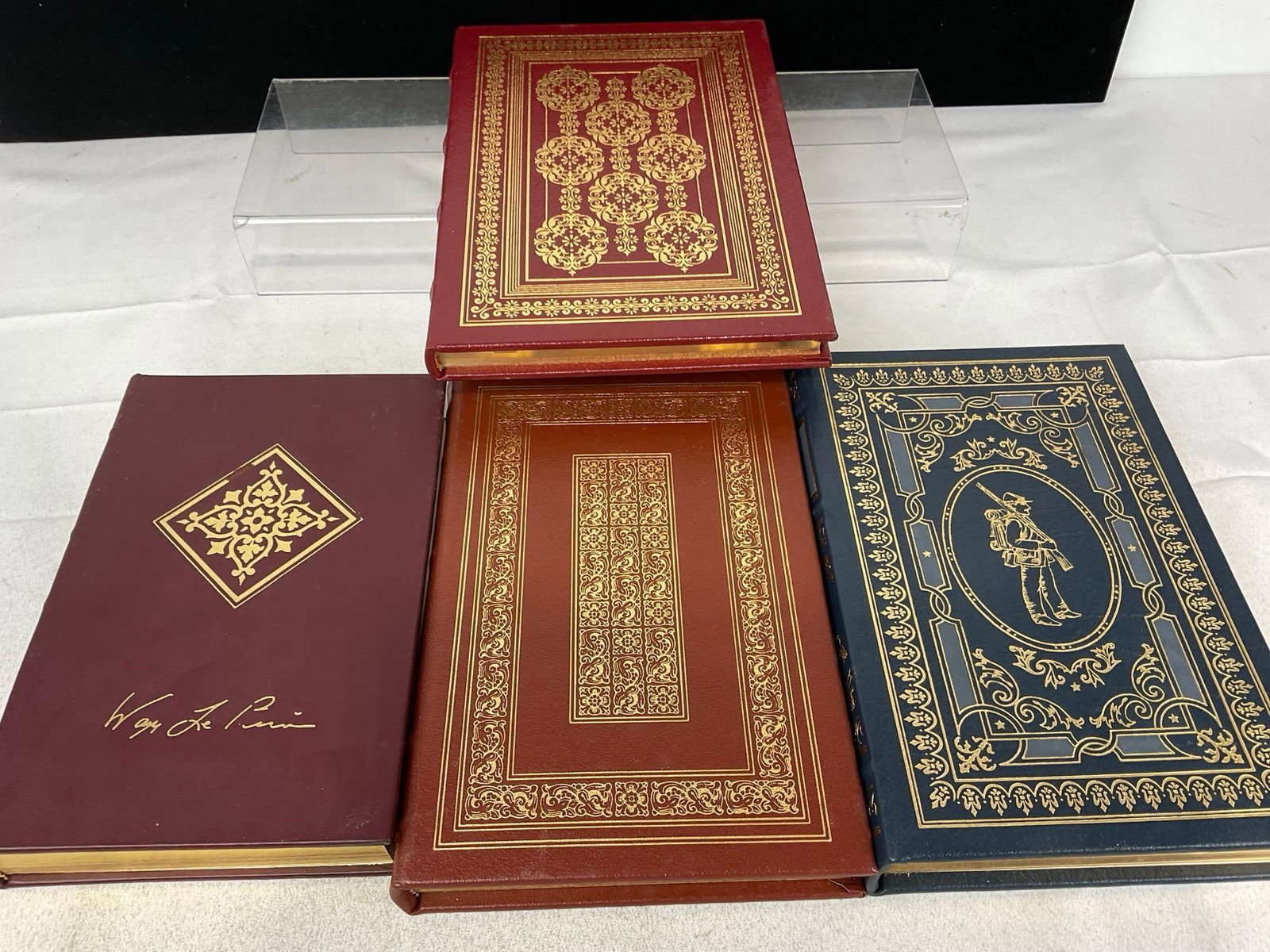 4x Easton Press Gold Leaf Hard Cover Books, Two Treatises on Govt., The Time Machine, The Prince & - 2