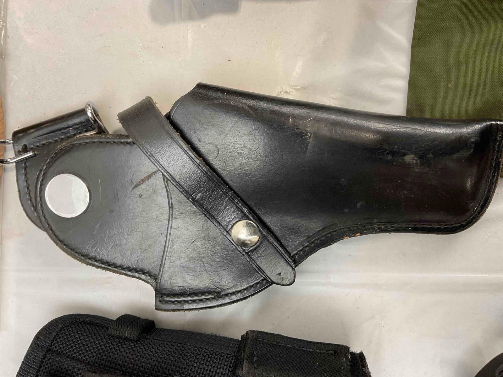 11 pcs Military Memorabilia, incl. Vintage Leather Holsters, Wood Plaques & More! See pics. - 8