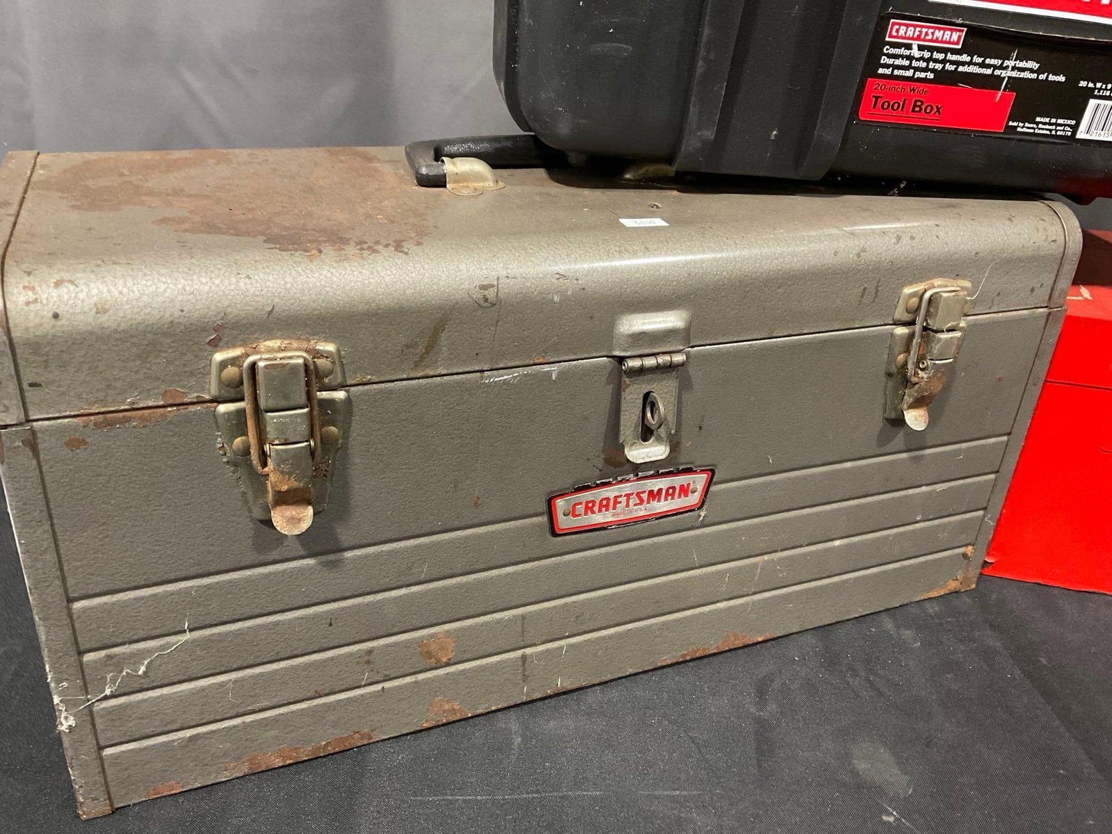 Set of 3 Toolboxes, 2 Craftsman, 1 Molded Plastic & Metal, & Snapon Tools Metal Box - 2