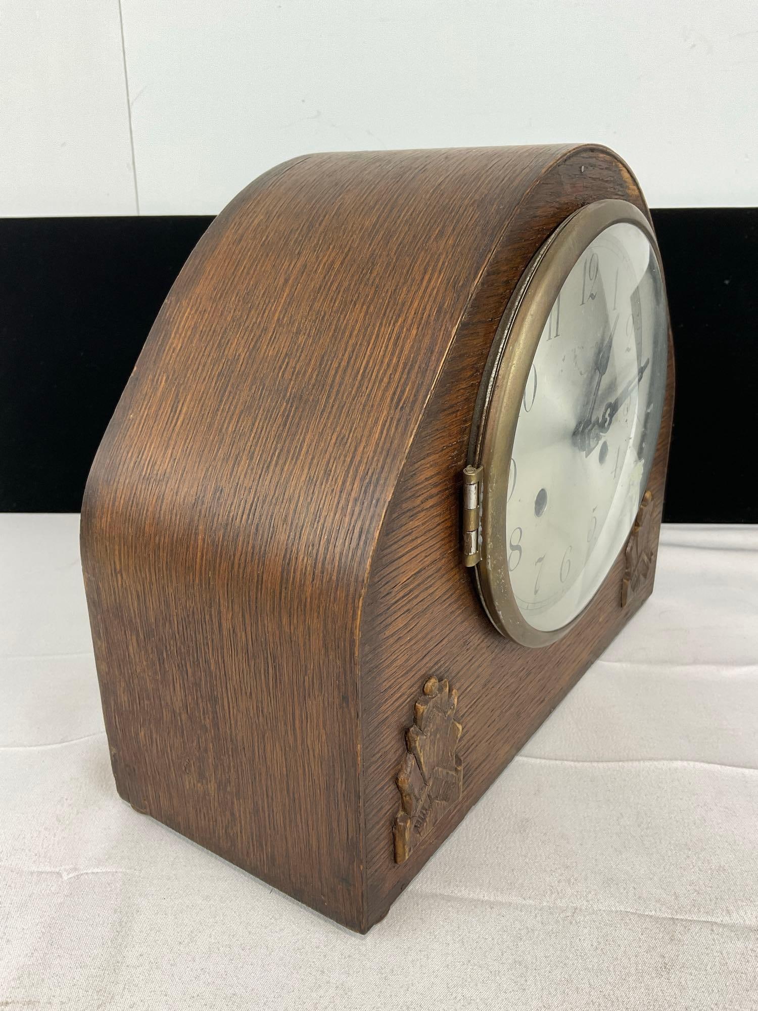 Antique British Time Strike Mantel Clock, 10h x 11w x 6d inches - 3