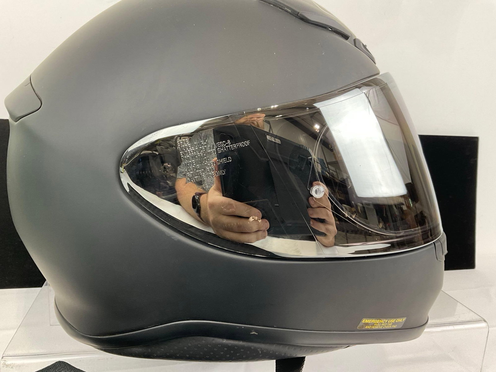 Shoei RF-1200 Motorcycle Helmet, Full Face, matte black finish, 11h x 14w x 12d - 5