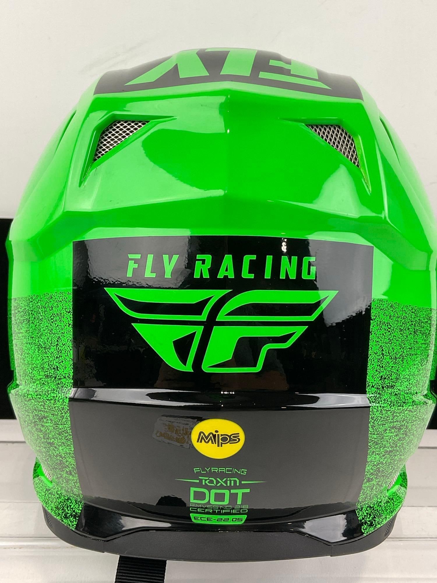 Fly Racing Toxin MIPS Embargo Motorcycle Helmet, Green & Black, Size 2XL - 6