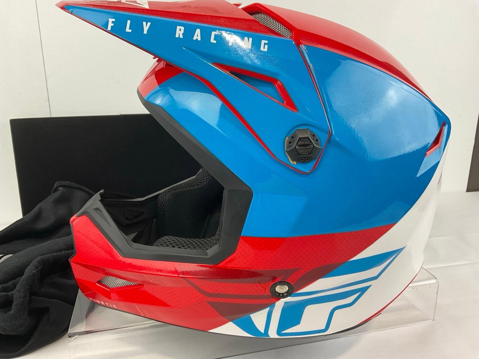 Fly Racing Kinetic Straight Edge Motocross Helmet, Size XL, Red/White/Blue - 6