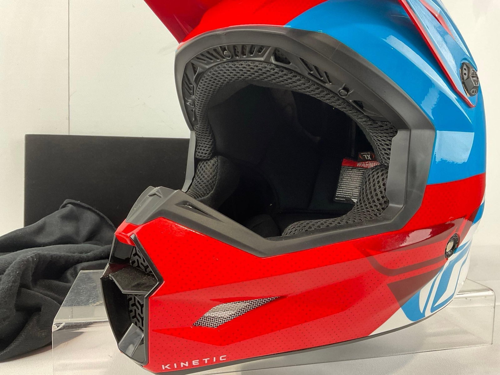 Fly Racing Kinetic Straight Edge Motocross Helmet, Size XL, Red/White/Blue - 7
