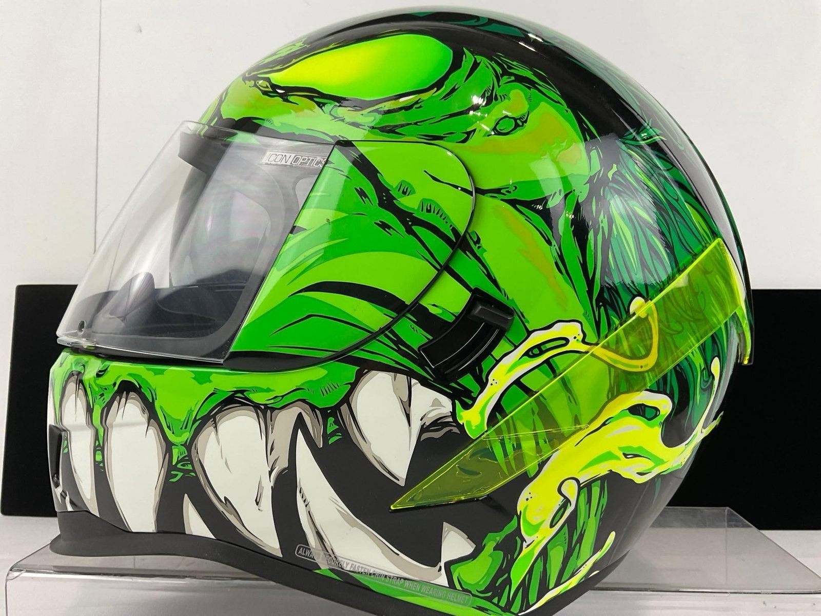 Icon Airform Manikr Motorcycle Helmet, Size 2XL, Green monster design, w/extra visor - 8