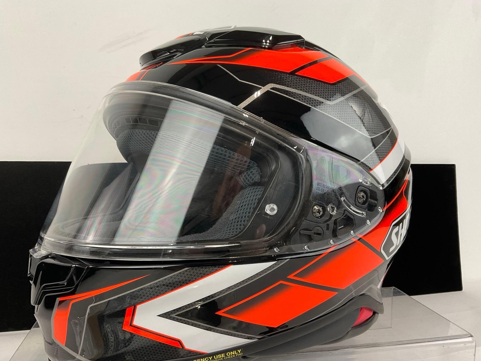 Shoei NXR RF-1400 Motorcycle Helmet, size XL, Black & Orange, 12h x 14w x 12d inches - 2