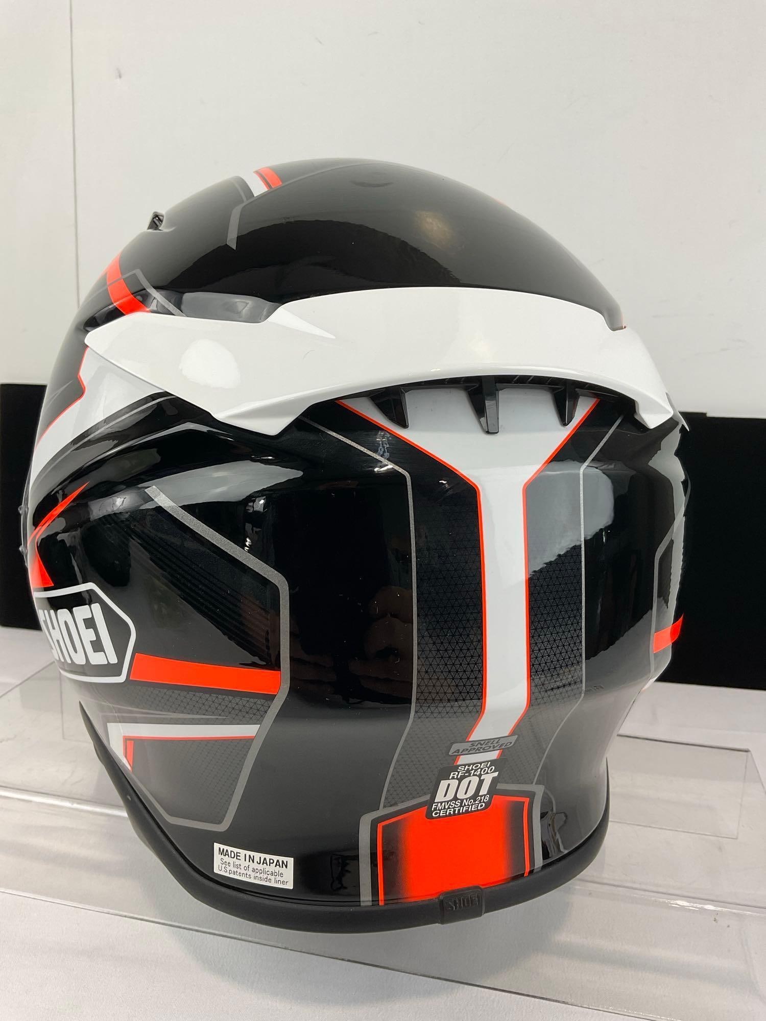 Shoei NXR RF-1400 Motorcycle Helmet, size XL, Black & Orange, 12h x 14w x 12d inches - 5