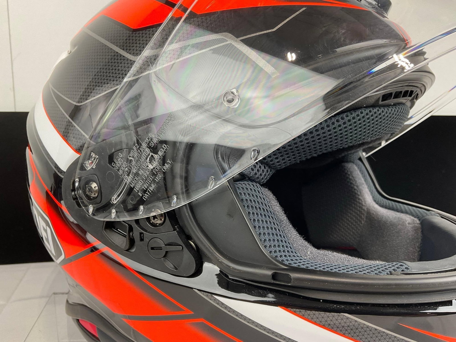 Shoei NXR RF-1400 Motorcycle Helmet, size XL, Black & Orange, 12h x 14w x 12d inches - 7