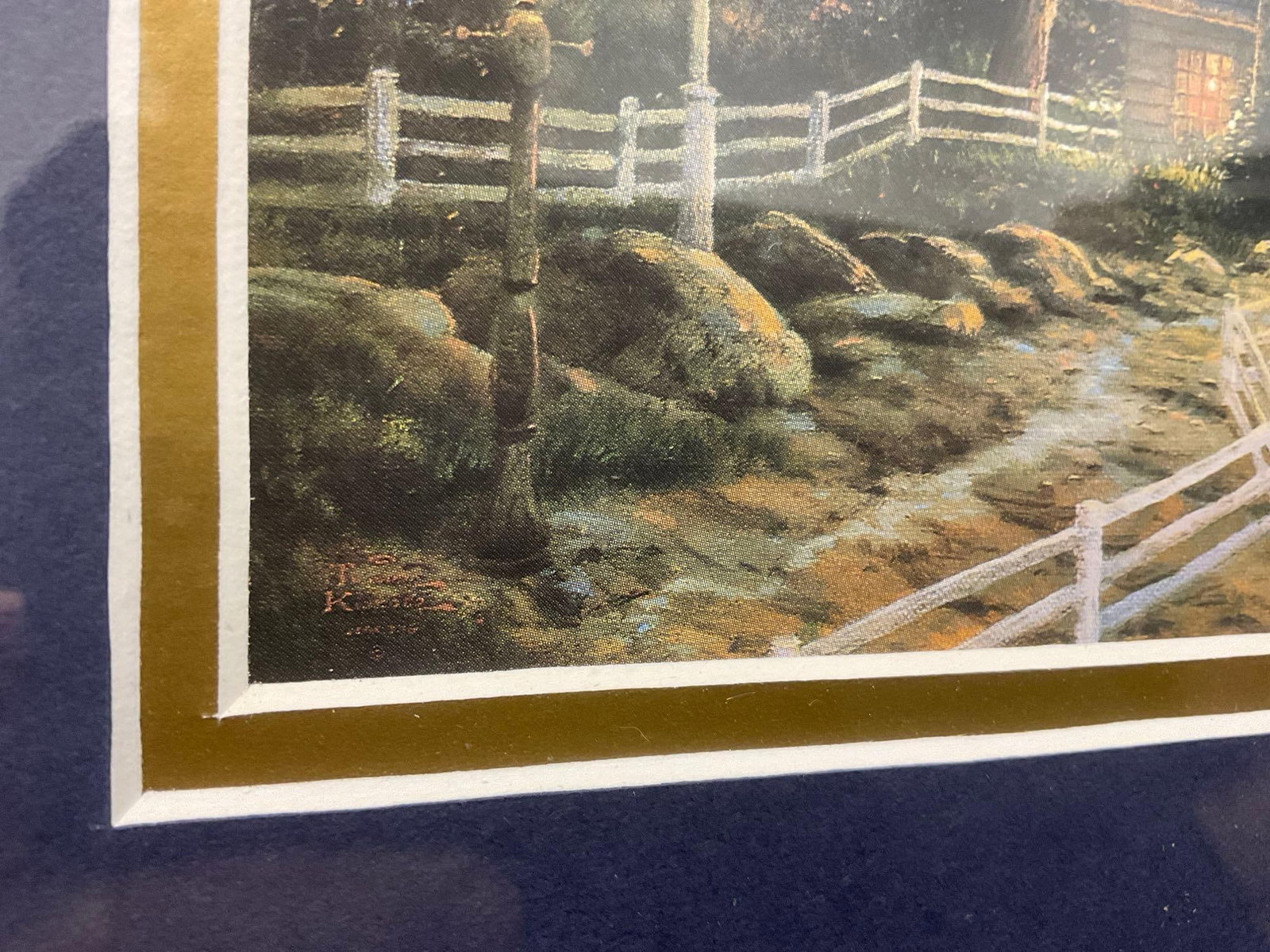 Framed Library Edition Lithograph, titled A Light in the Storm by Thomas Kinkade, 17h x 19w inches - 4