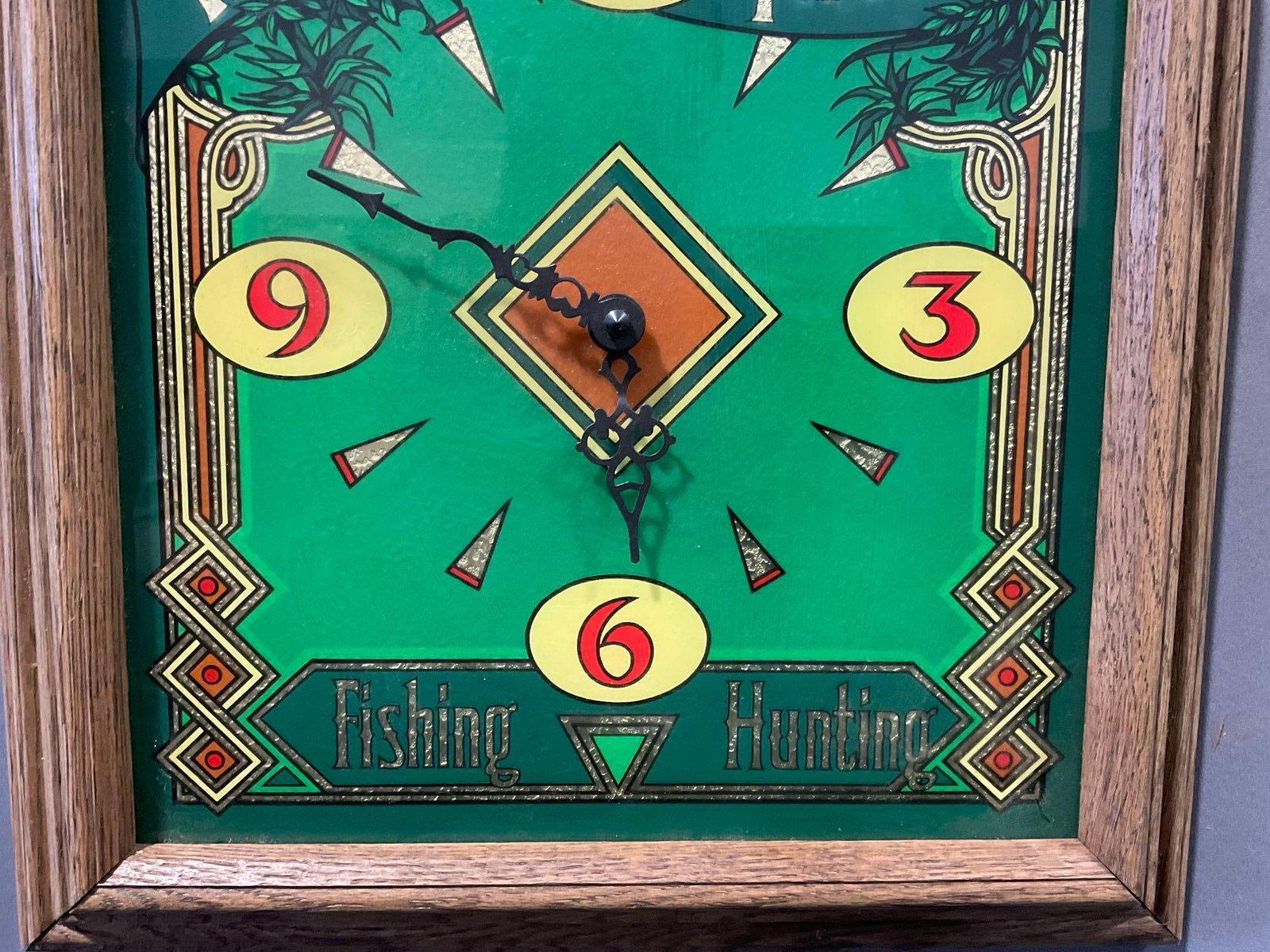 Vintage Bass Pro Shops Framed Clock, 20h x 14w x 3d inches - 3
