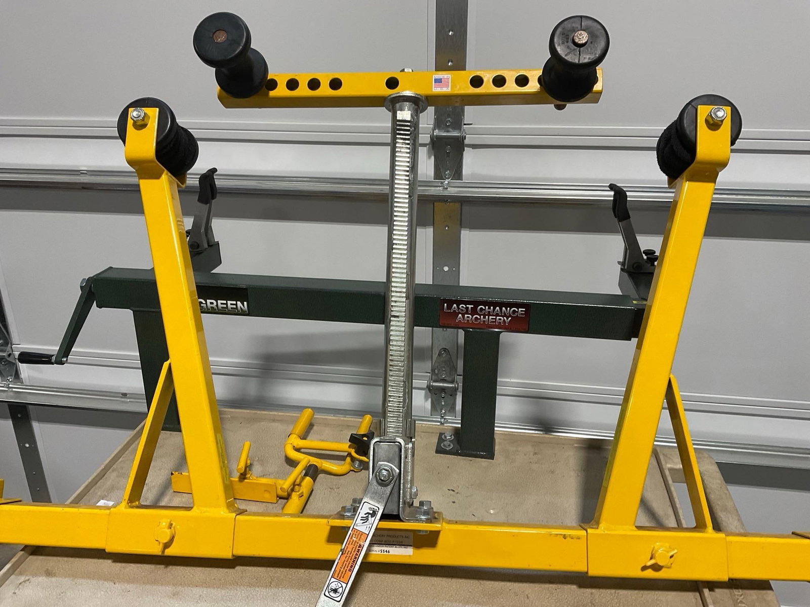 Apple Archery Bow Press & EZ Green Last Chance Archery on Mobile Cart - 2