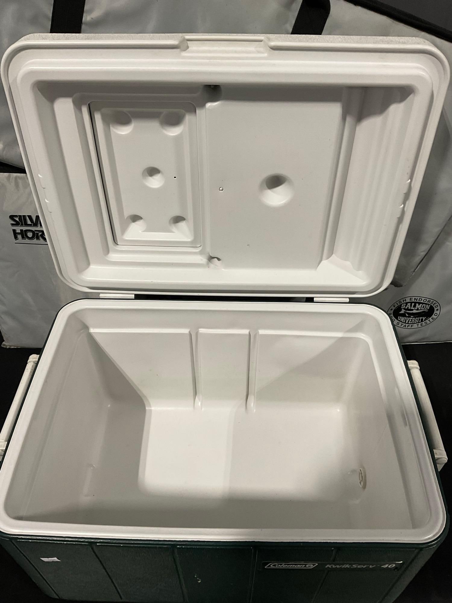 Coleman KwikServ 40 liter cooler, & Pair of Silver Horde KatchKooler II - 4