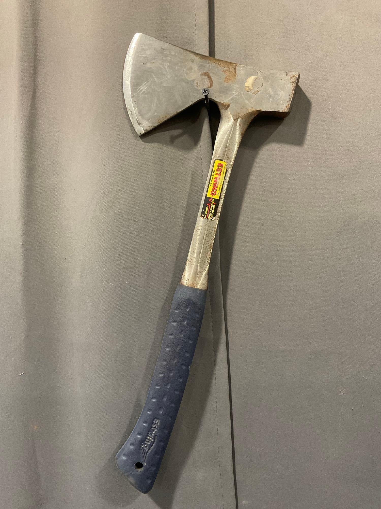 Fiskars Axe, Estwing Hatchet, w/sheaths & Coleman Lantern, broken glass globe - 3