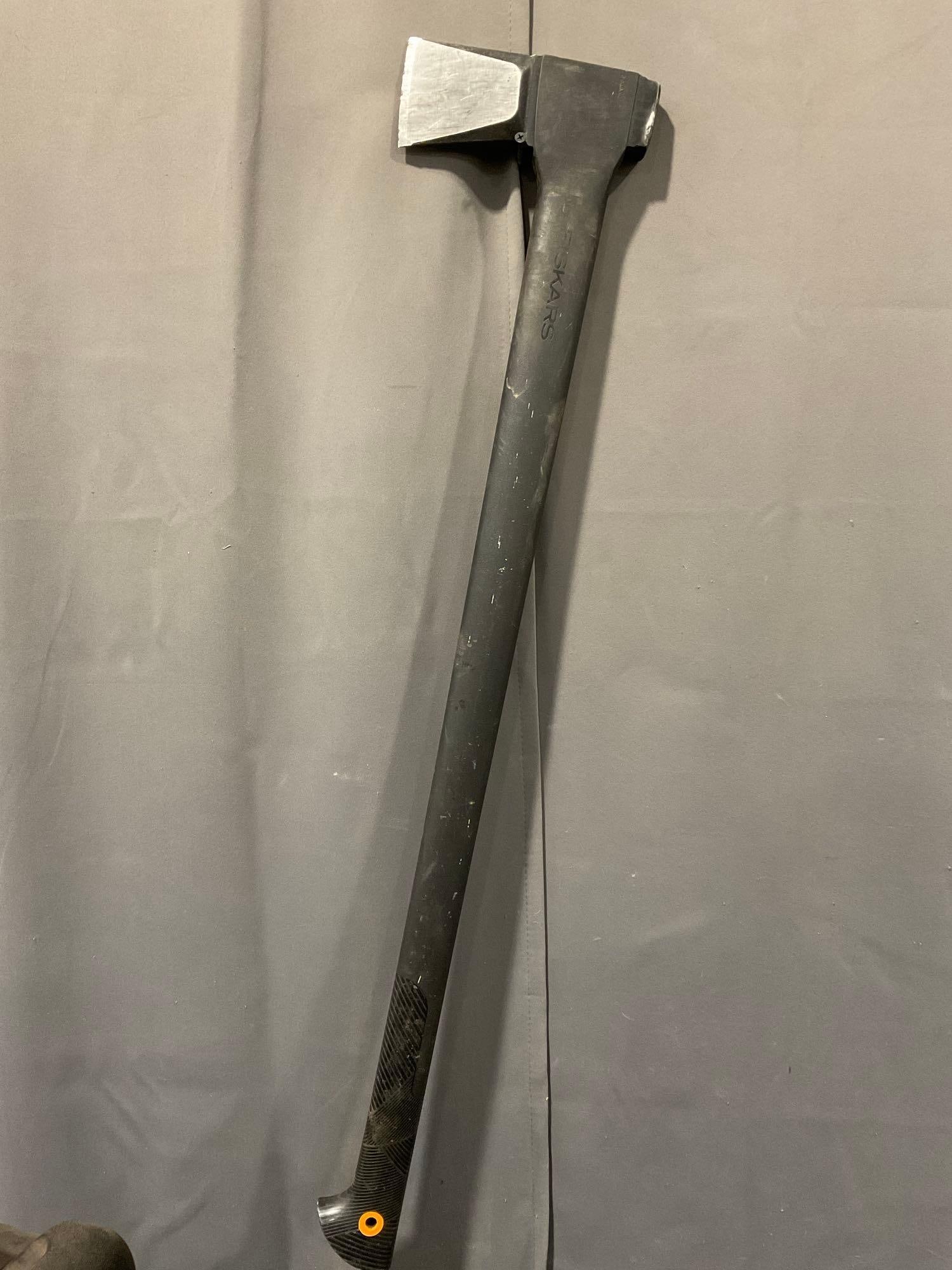 Fiskars Axe, Estwing Hatchet, w/sheaths & Coleman Lantern, broken glass globe - 5
