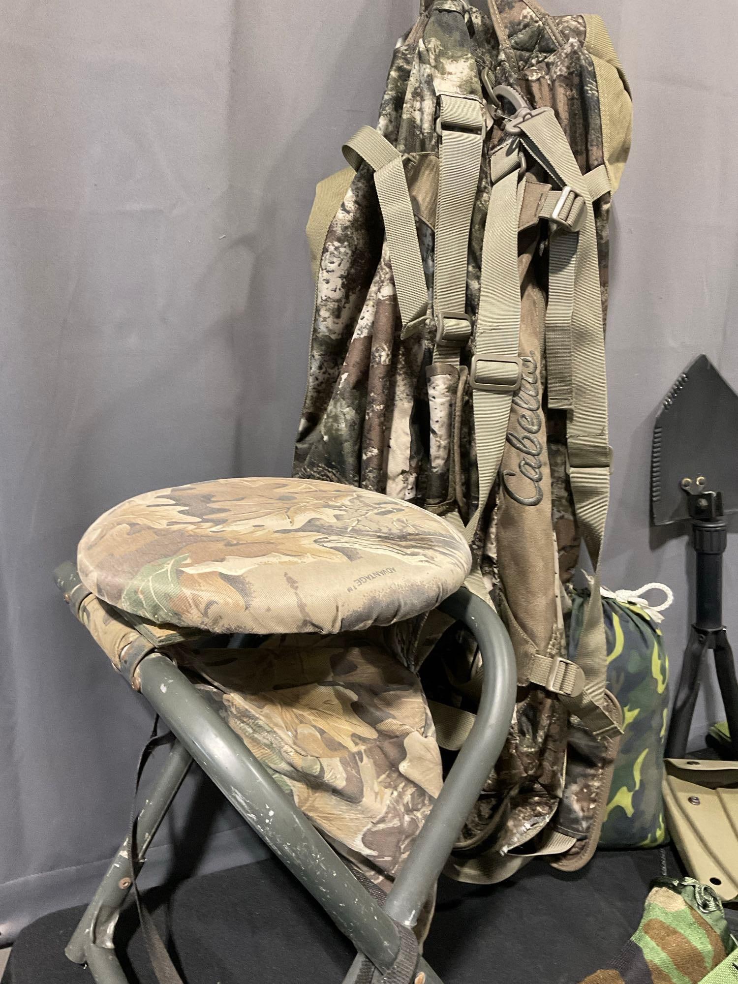 Trenching Tool, Cabelas Duffle Bag, Sheaths, 4 Clip Flashlights, First Aid Kits, Camp Stool & more - 6