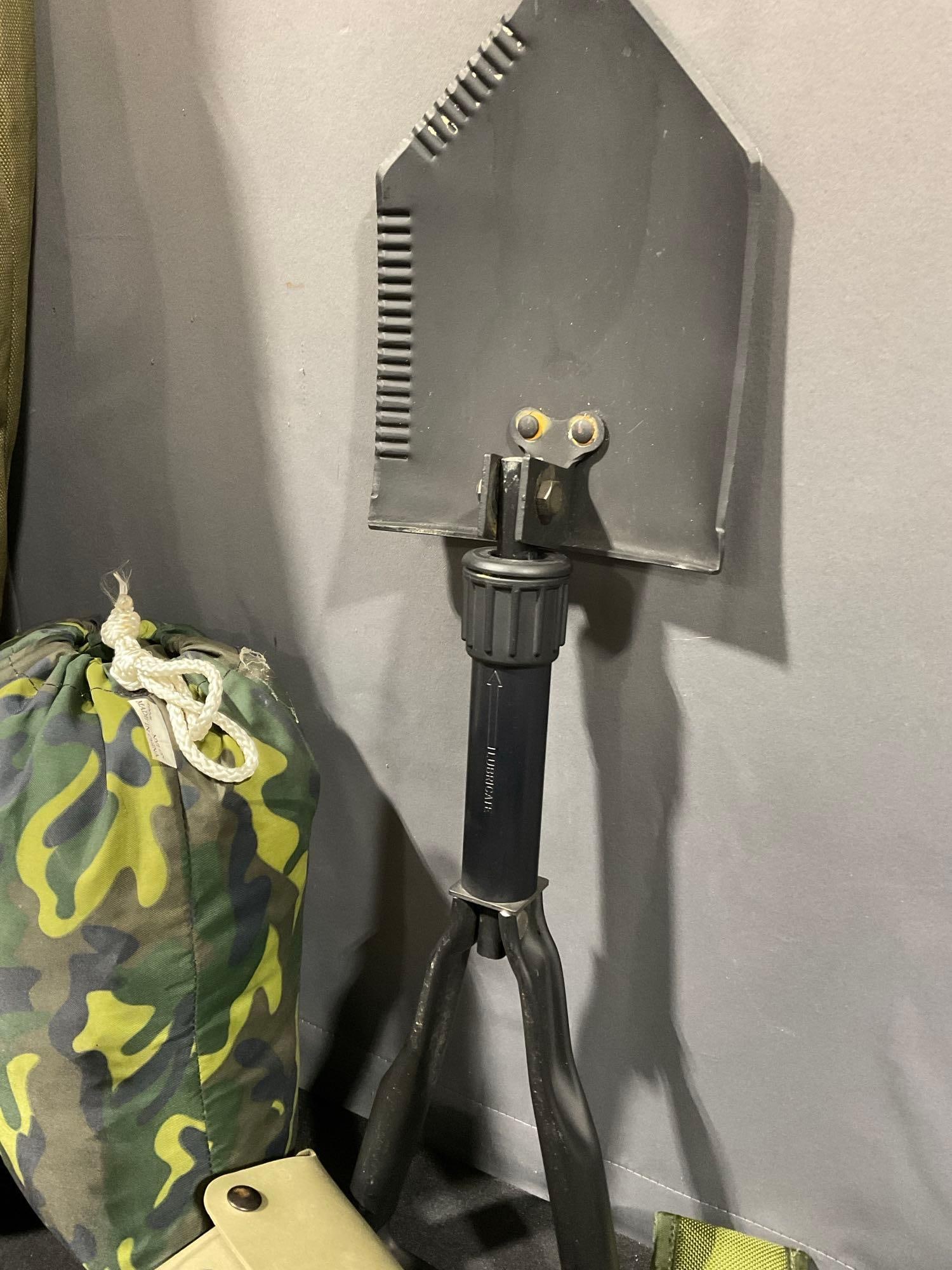 Trenching Tool, Cabelas Duffle Bag, Sheaths, 4 Clip Flashlights, First Aid Kits, Camp Stool & more - 7