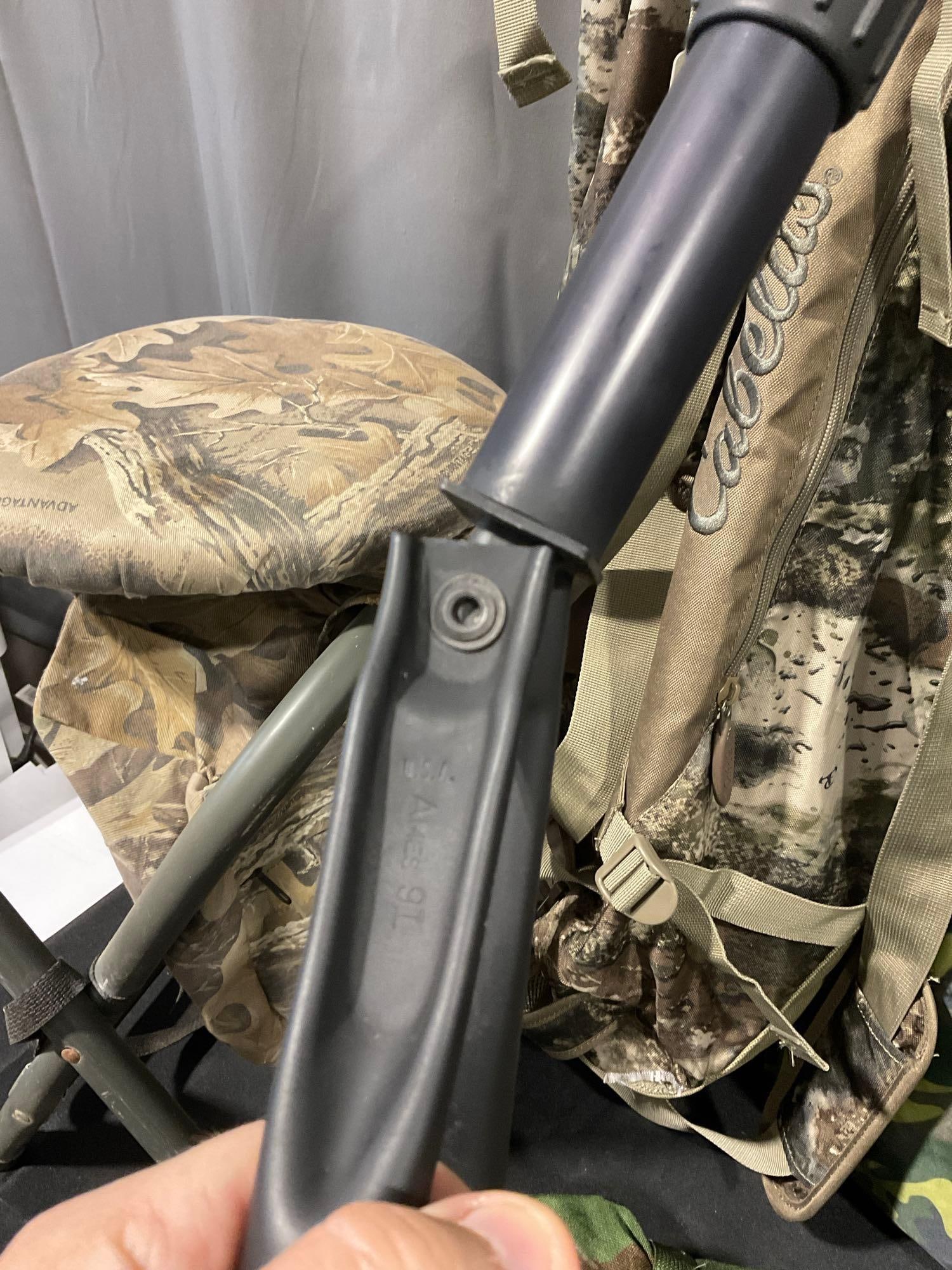 Trenching Tool, Cabelas Duffle Bag, Sheaths, 4 Clip Flashlights, First Aid Kits, Camp Stool & more - 8