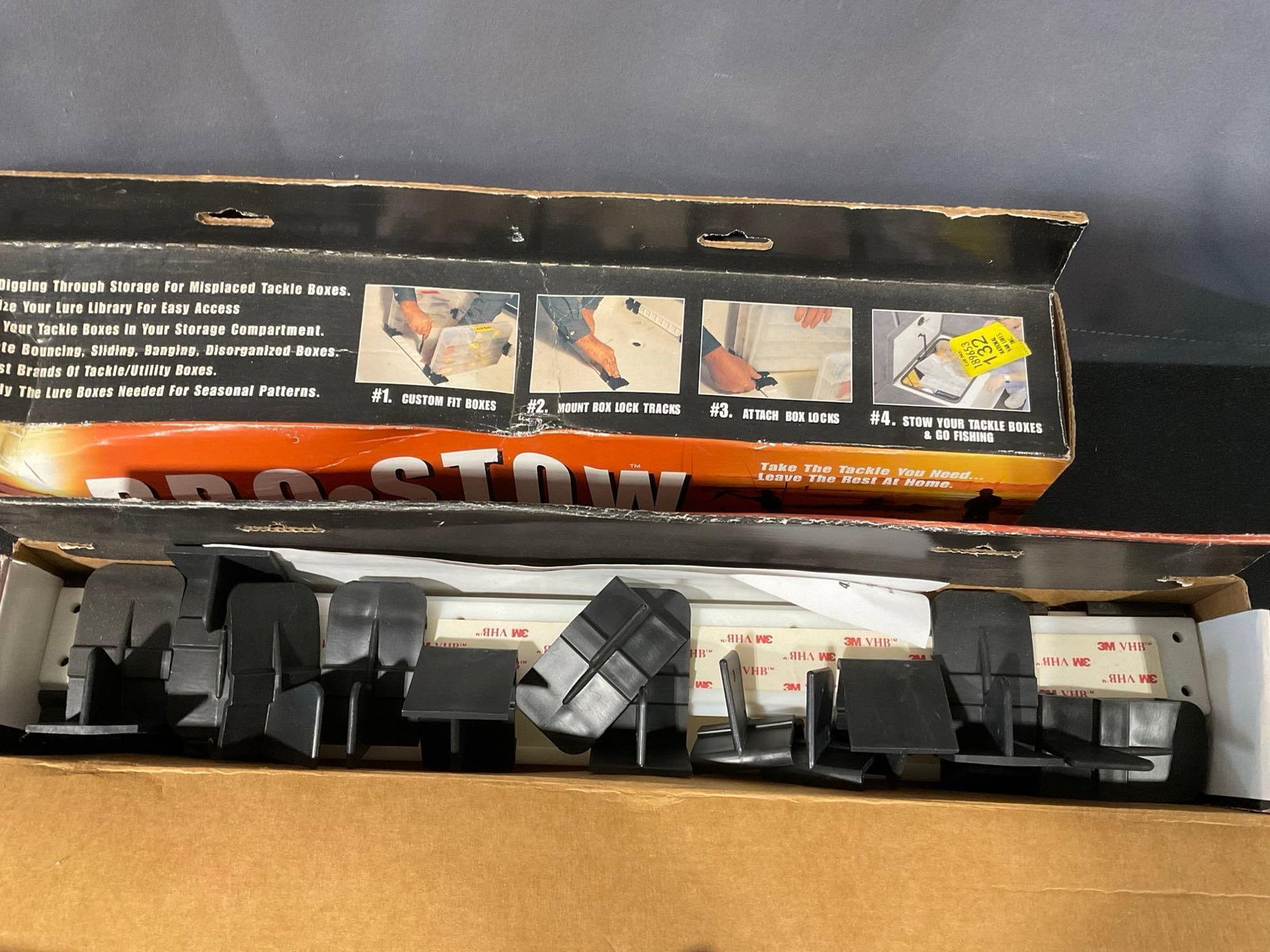 Pair of Pro Stow Tackle Box Mounts, 7 Floating Fish Tags, Line, Lures & more fishing Supplies - 5