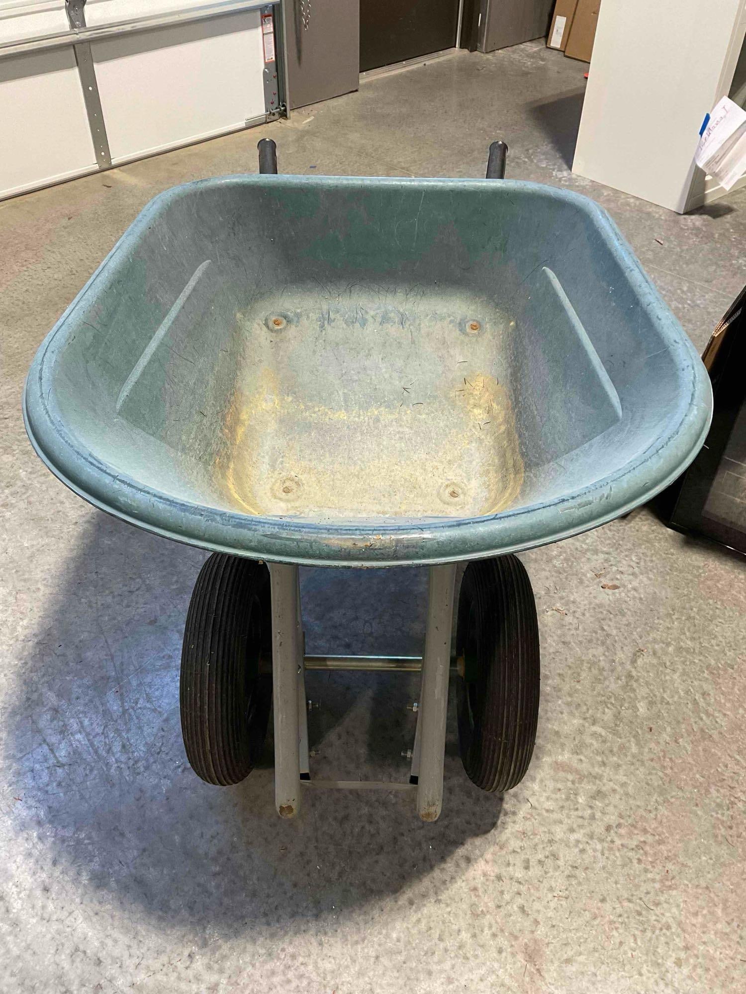 GroundWork Heavy Duty Two Wheel Plastic Wheelbarrow. Good Condition. See pics. - 3